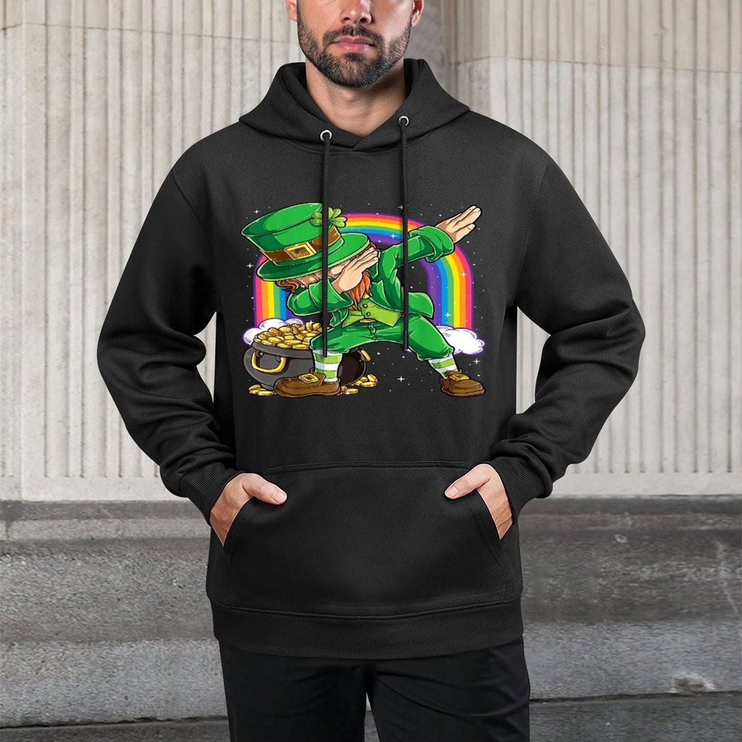 St Patricks Day Dabbing Leprechaun Boys Girls Men Dab Dance Casual Wear Hoodie