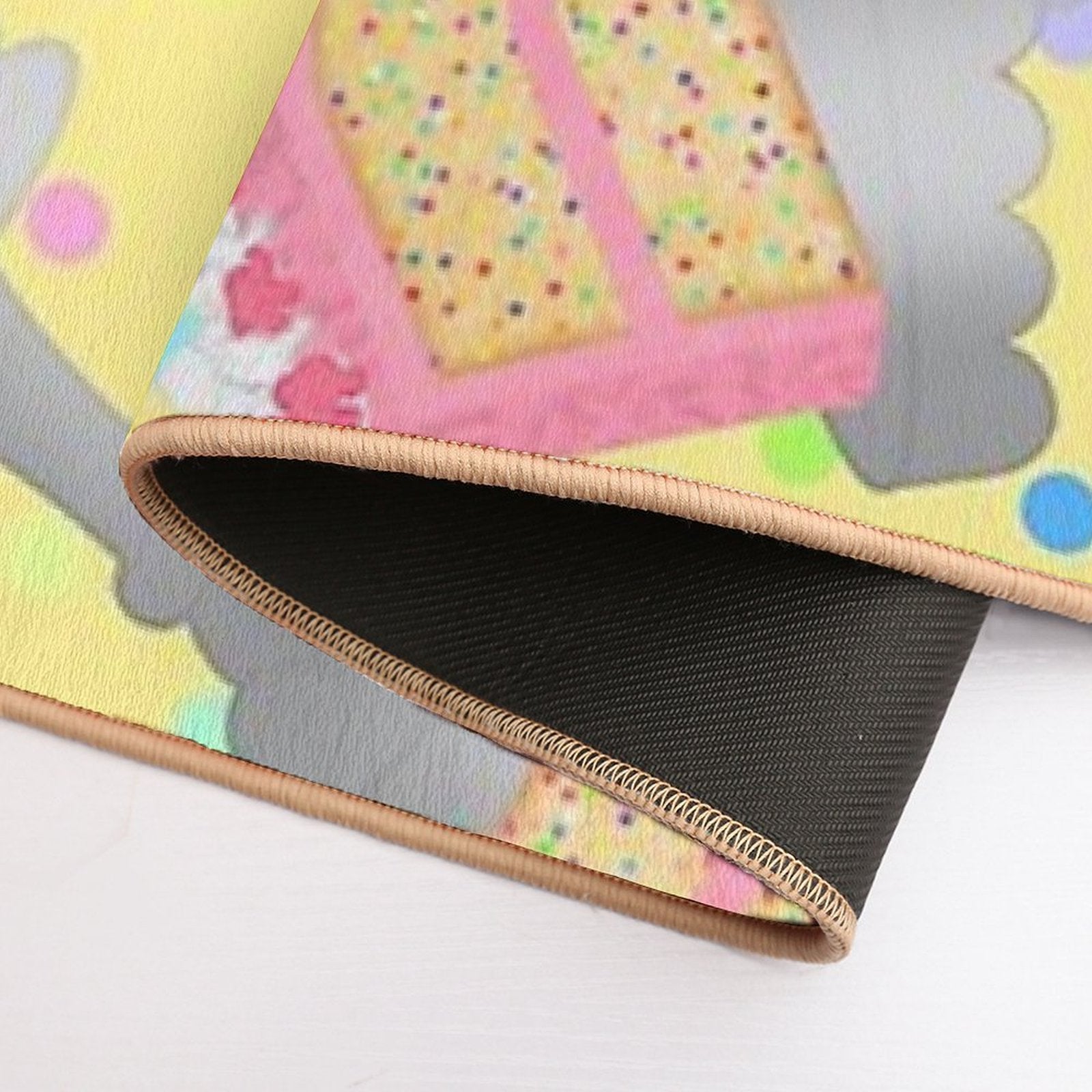 Frosted Animal Cookie Crackers Confetti Birthday Cake Sprinkles Yellow  Rapid-Drying Bath Mat