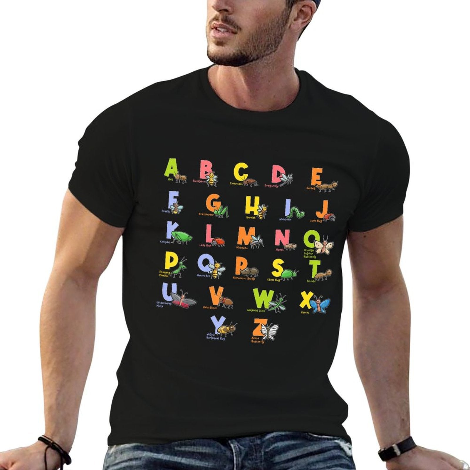 Alphabet Types of Insects Kids Bug Lover Future Entomologist  Quick-drying T-Shirt