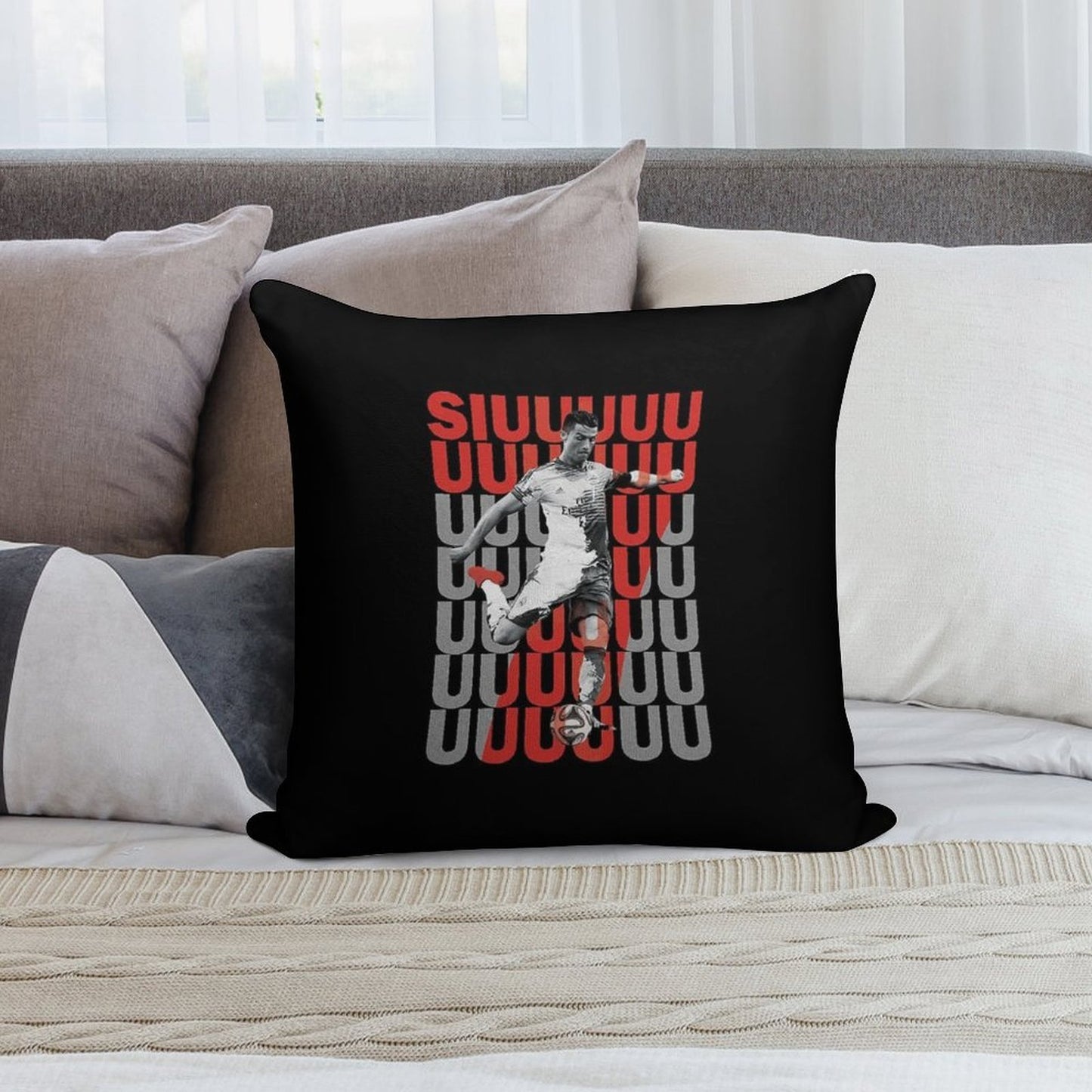 Siuuuuuu Cristiano Ronaldo Soft Anti-Pilling Throw Pillow