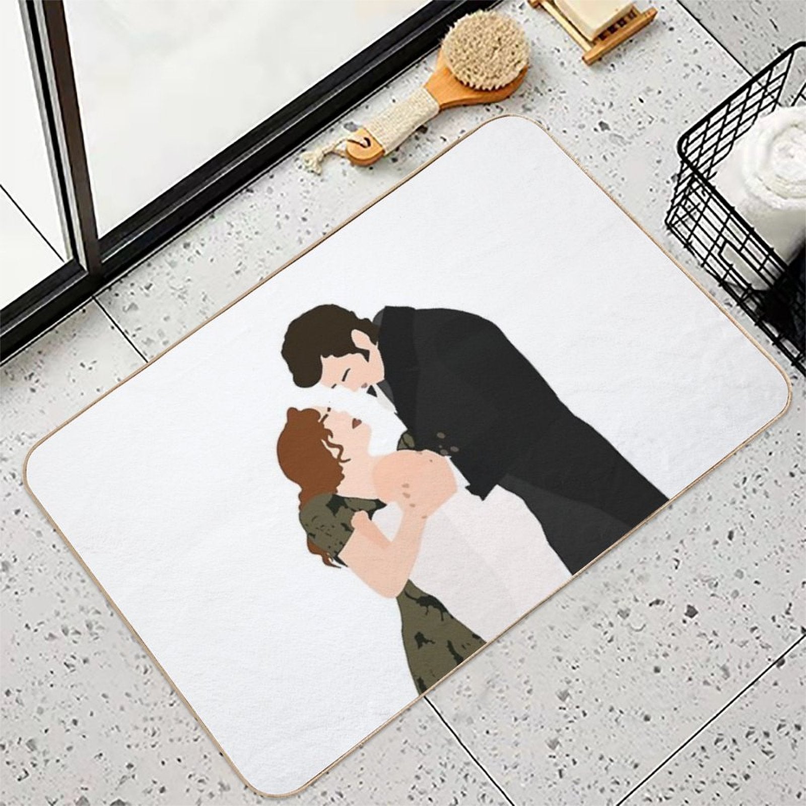 Bridgerton - Penelope And Colin with Their Baby  Absorbent Bath Mat