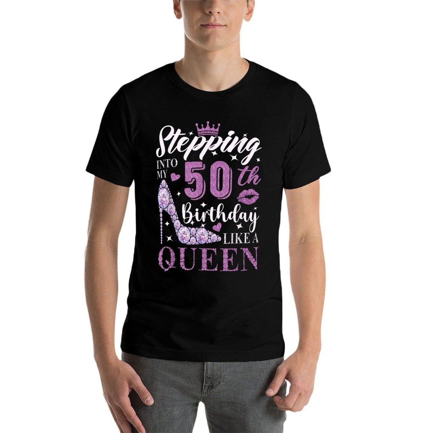 Stepping Into My 50th Birthday Like A Queen 50th B-Day Party Durable T-Shirt