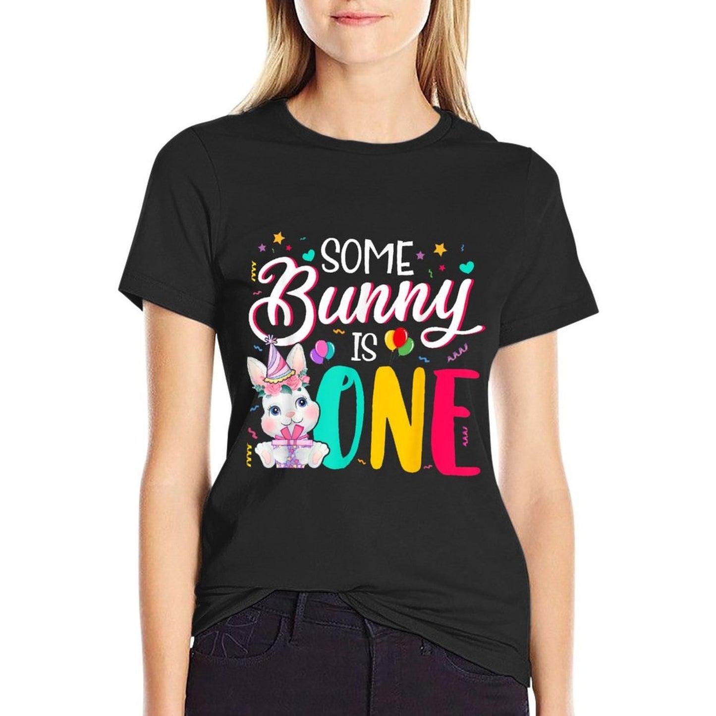 Some Bunny Is One Happy 1st Birthday 1 Year Old Bunny Lover Wrinkle-resistant T-Shirt