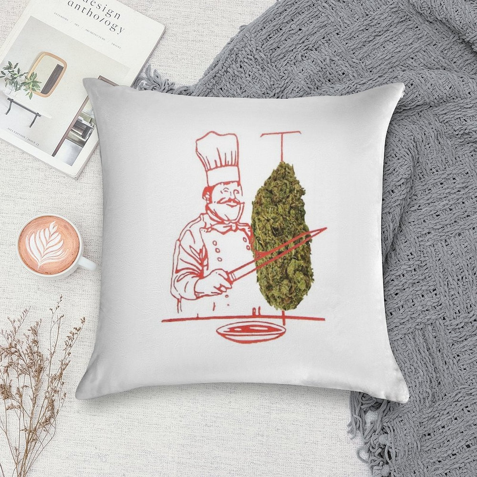 Döner Kebab Weed Soft Warmth Comfort Throw Pillow