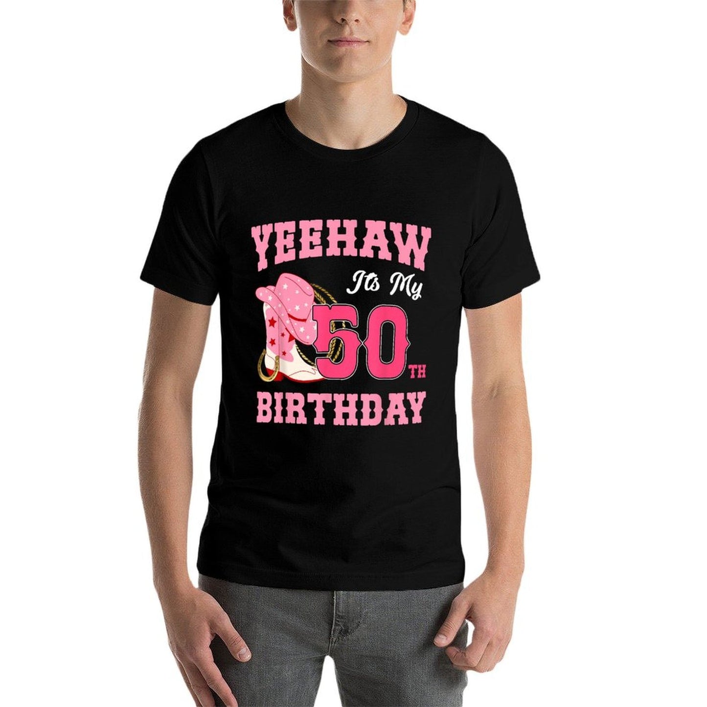 Yeehaw It's My 50th Birthday Western Cowgirl 50 Years Old Fade-proof Color T-Shirt