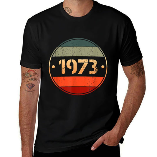 Vintage 50th Birthday Decorations Men Funny 1973 50 Birthday  Fade-proof Color T-Shirt