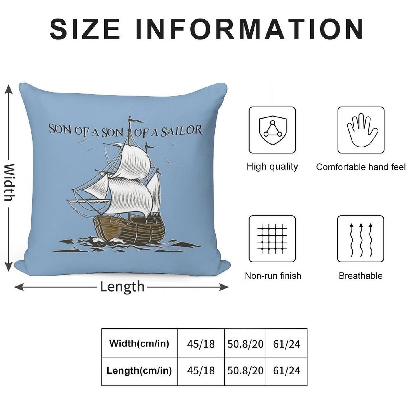 Son of A Son of A Sailor Soft Anti-Pilling Throw Pillow