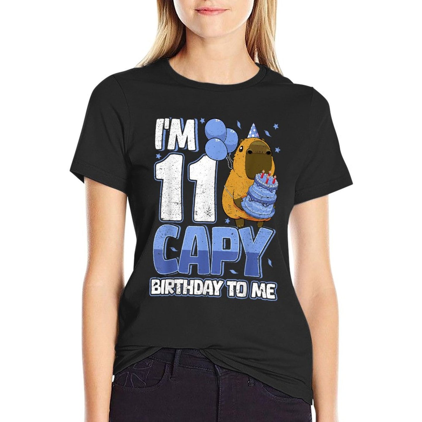 11 Years Capy Birthday to Me Boys 11th Birthday Capybara Vintage-inspired T-Shirt