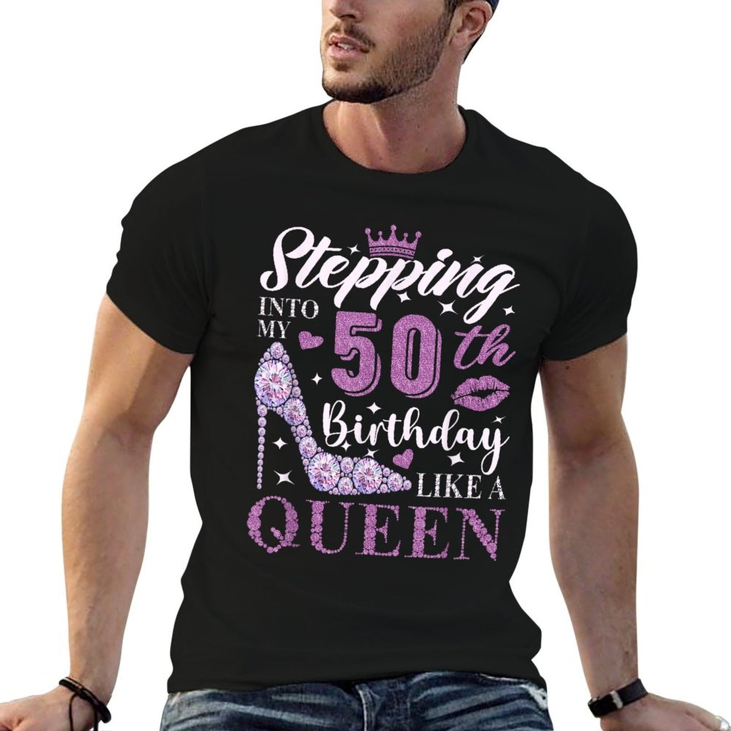 Stepping Into My 50th Birthday Like A Queen 50th B-Day Party Durable T-Shirt