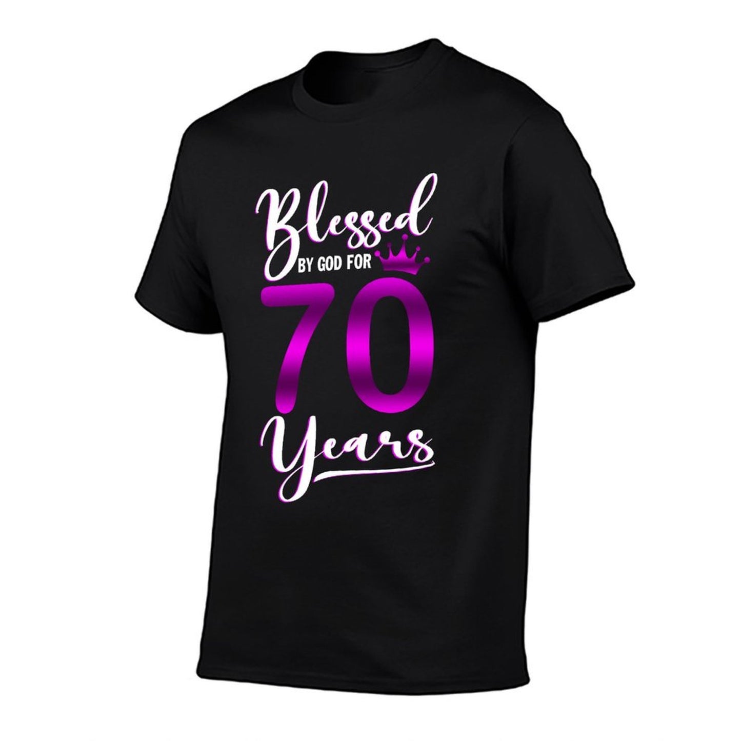 Vintage Blessed by God For 70 Years Old Happy 70th Birthday  Easy-care T-Shirt