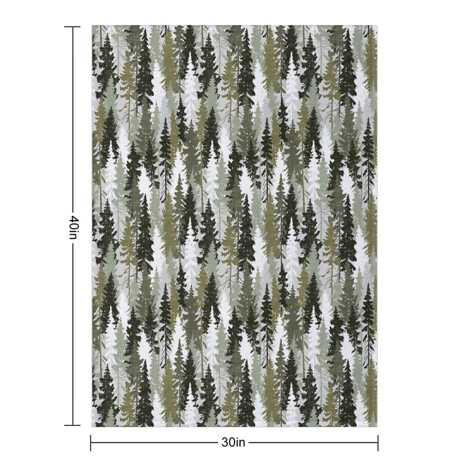 Pine Tree Forest  Olive Machine-washable Throw Blanket