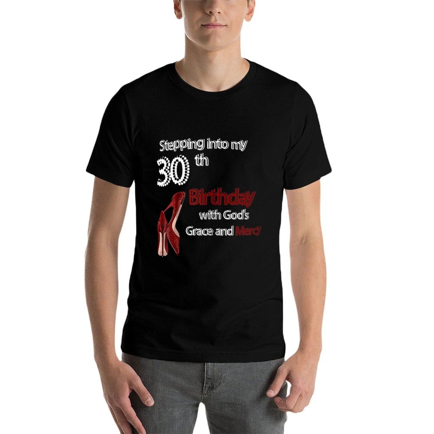 Womens Birthday for Women Girl Stepping Into My 30th Birthday with Lightweight T-Shirt