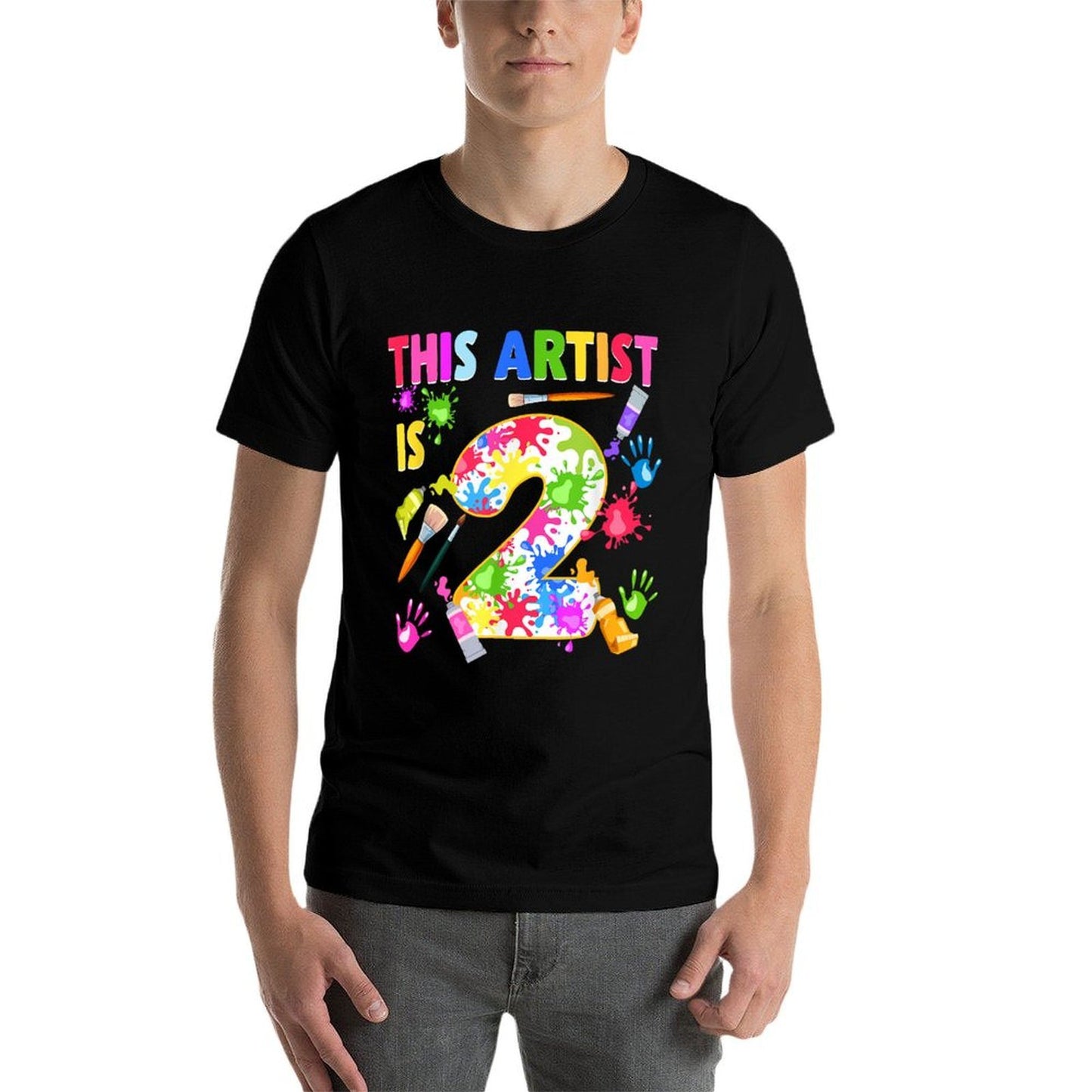 This Artist Is 2 Year Old Birthday 2nd Painting Art Party  Versatile T-Shirt