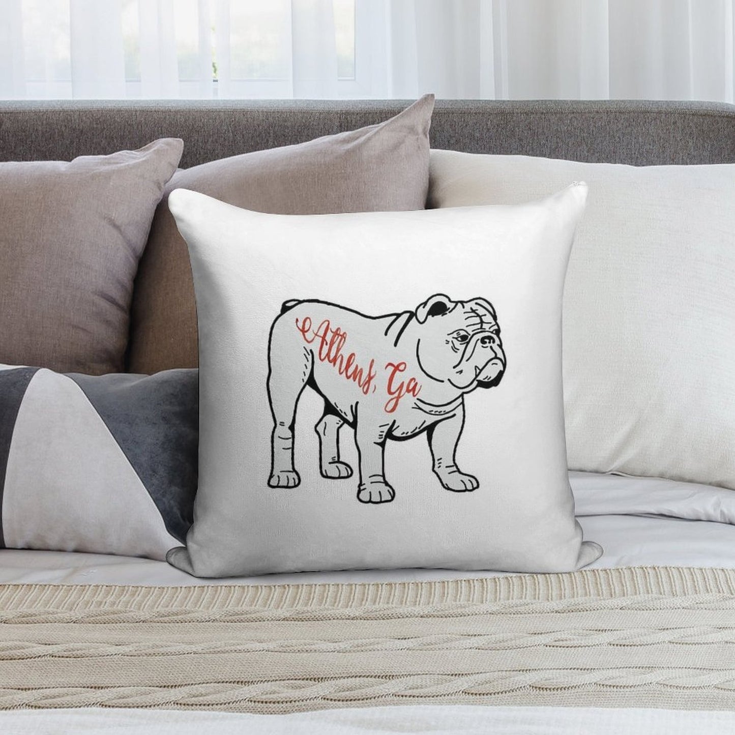 Athens Go Dawgs UGA Soft Anti-Pilling Throw Pillow