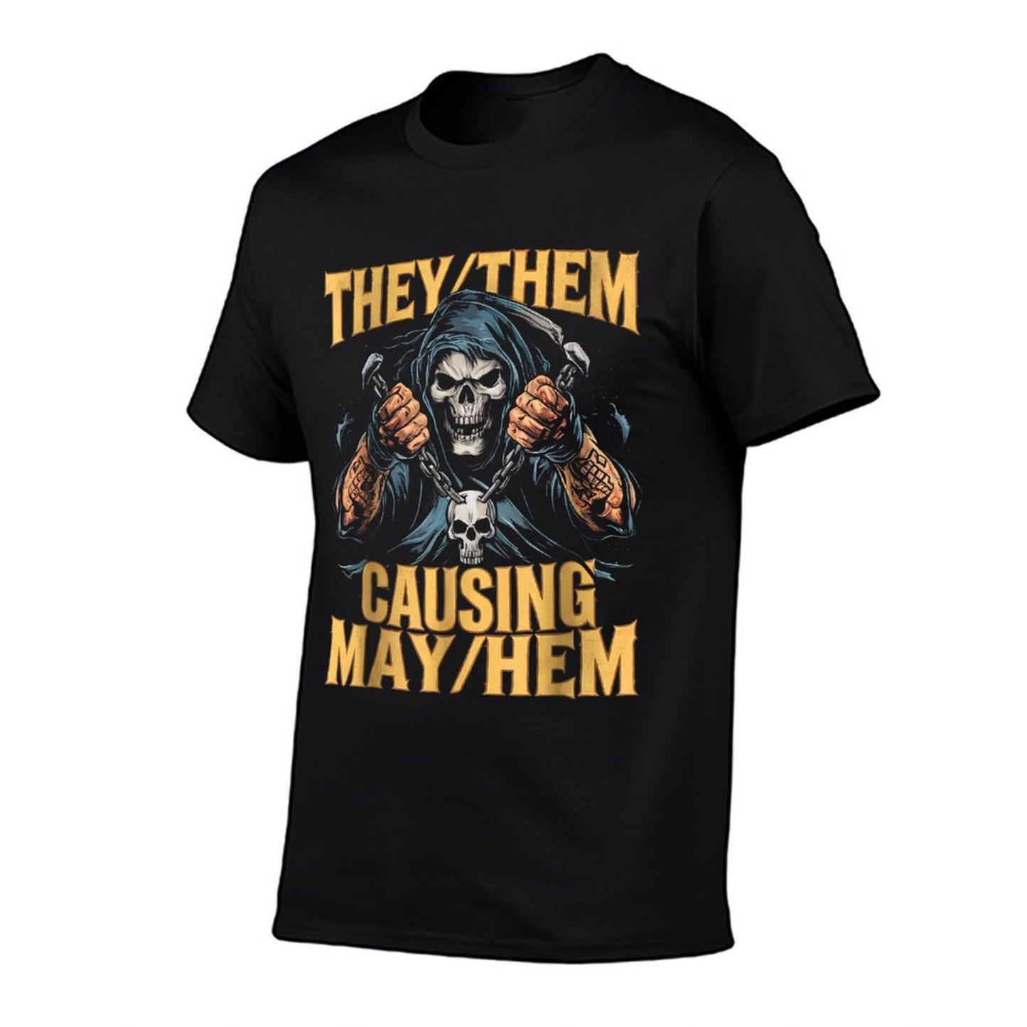 They Them Causing Mayhem Funny Brainrot Cringe Skeleton Meme Soft T-Shirt
