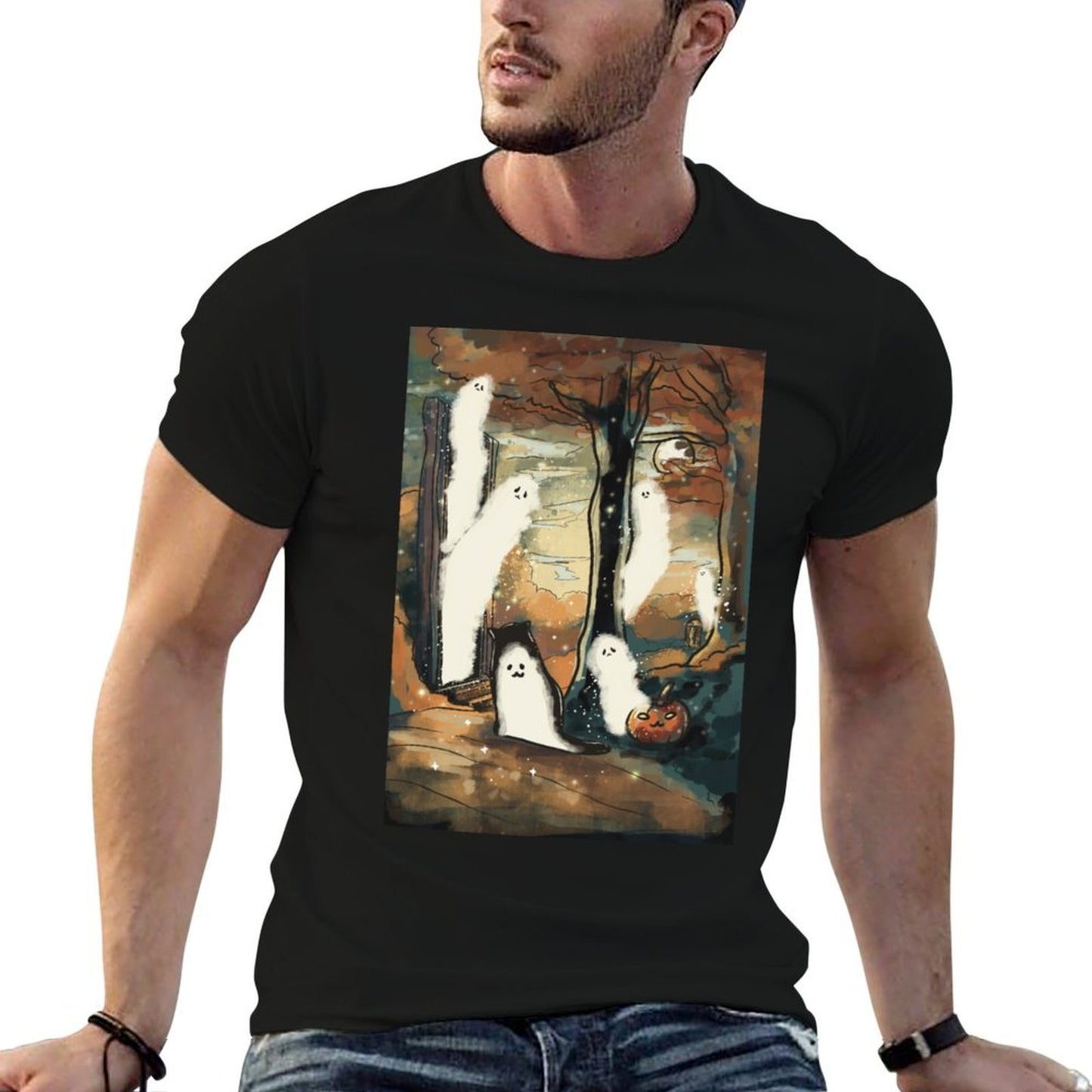 Threadless Aidadaism Ghost Door At Twilight Graphic  Stretchy T-Shirt