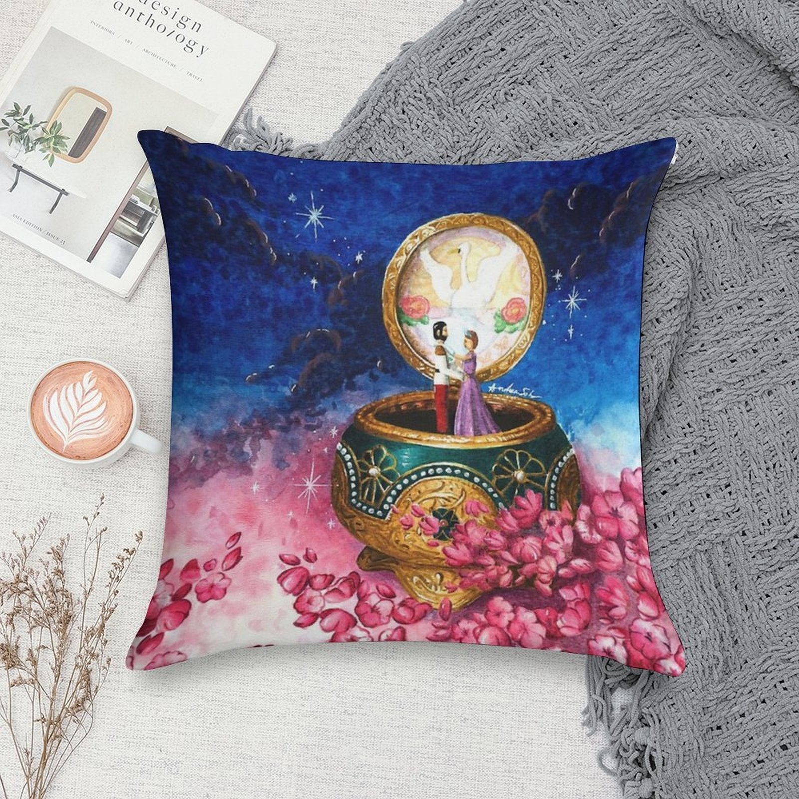 Anastasia Music Box Soft Anti-Pilling Throw Pillow