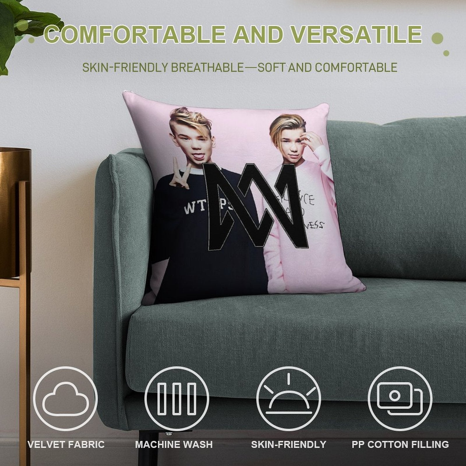 Marcus&Martinus Soft High-Density Material Throw Pillow