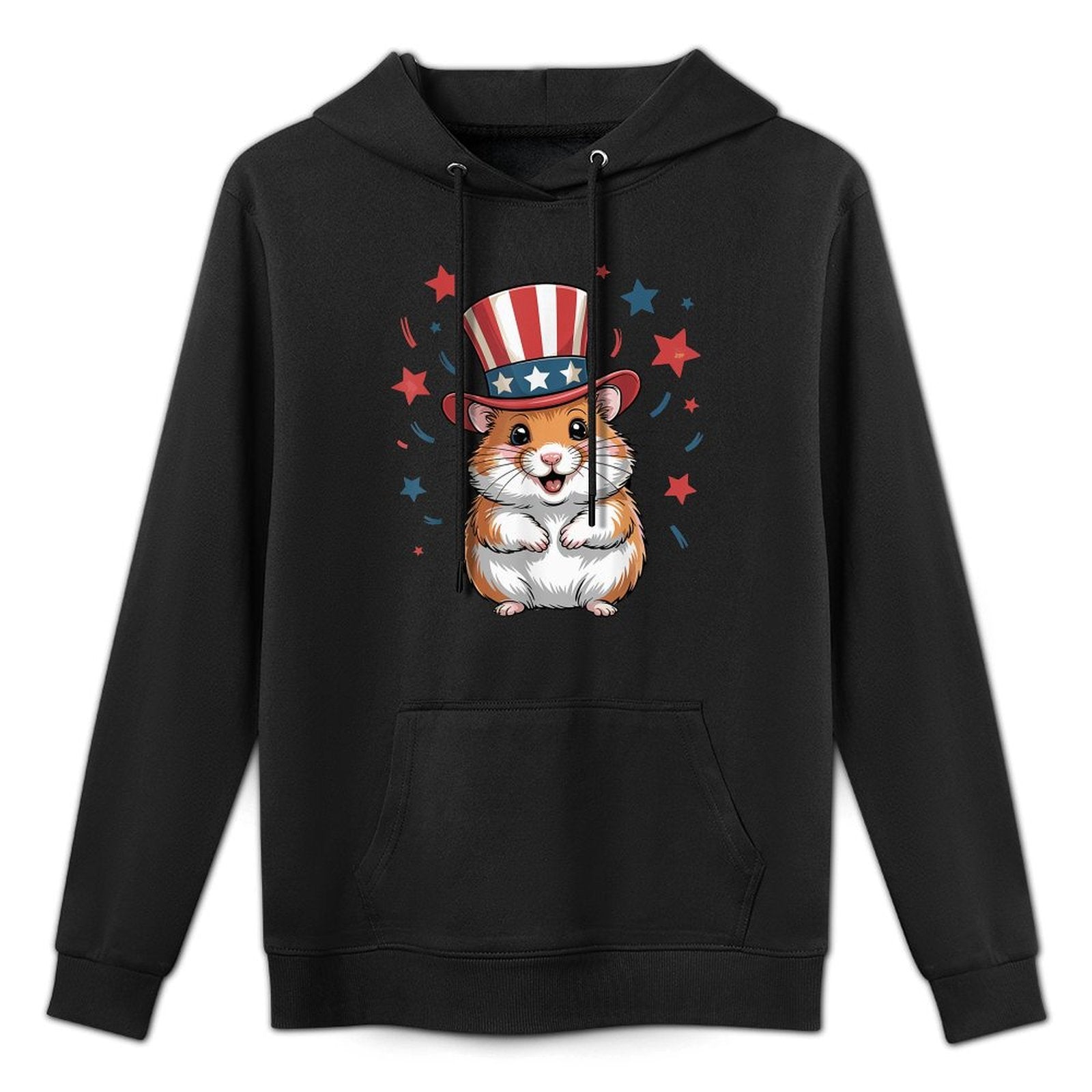 Patriotic Hamster Animals Lovers Independence 4th of July Shape Retention Hoodie