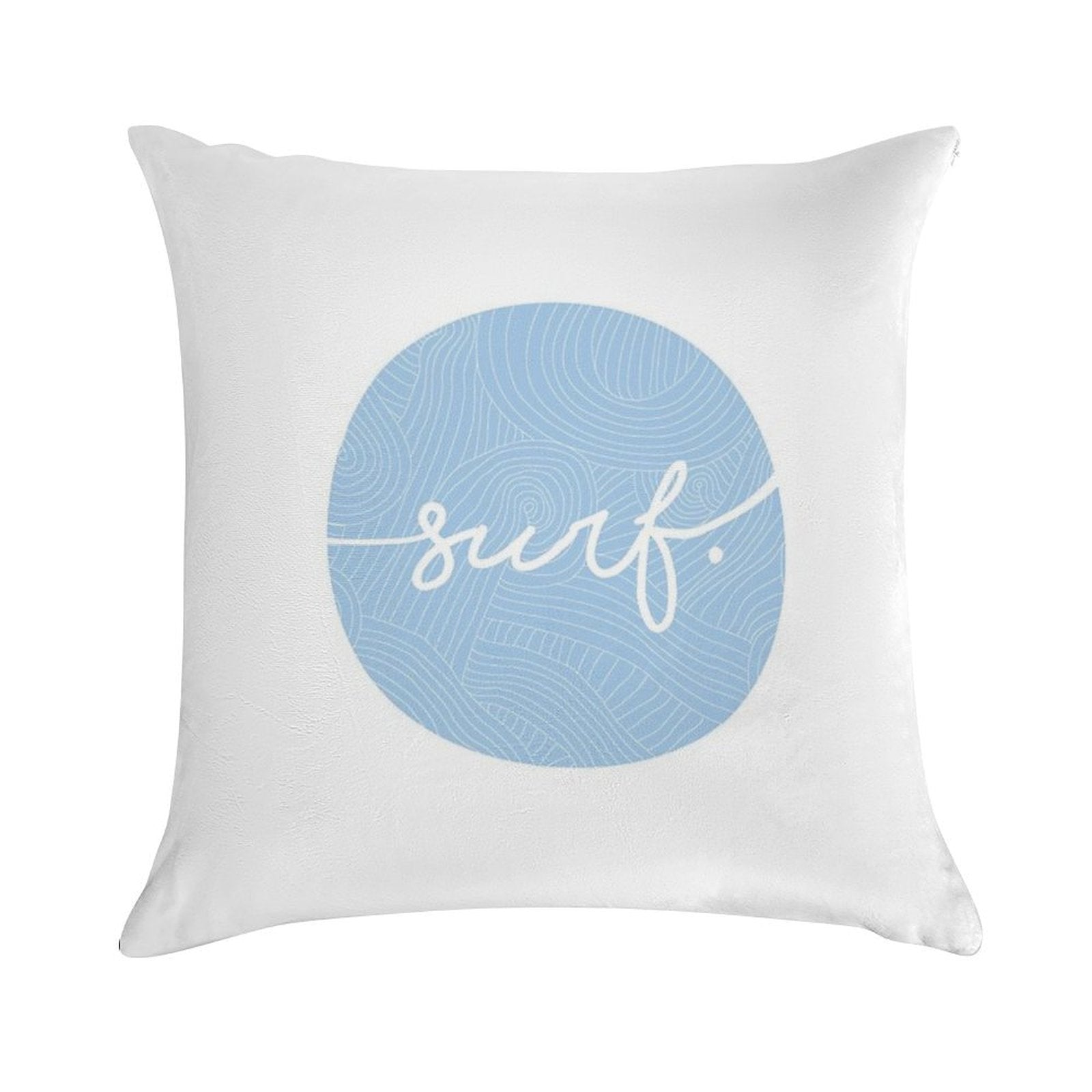Surf. Soft Short Plush Fabric Throw Pillow