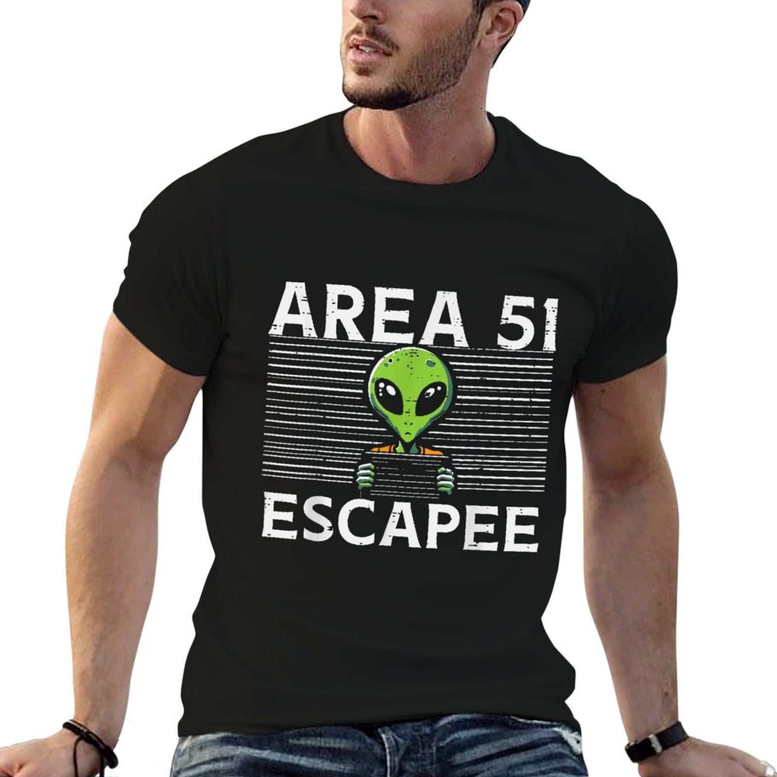 Alien Area 51 Escapee Funny Costume Ufo Men Boys Kids Women  Easy-care T-Shirt