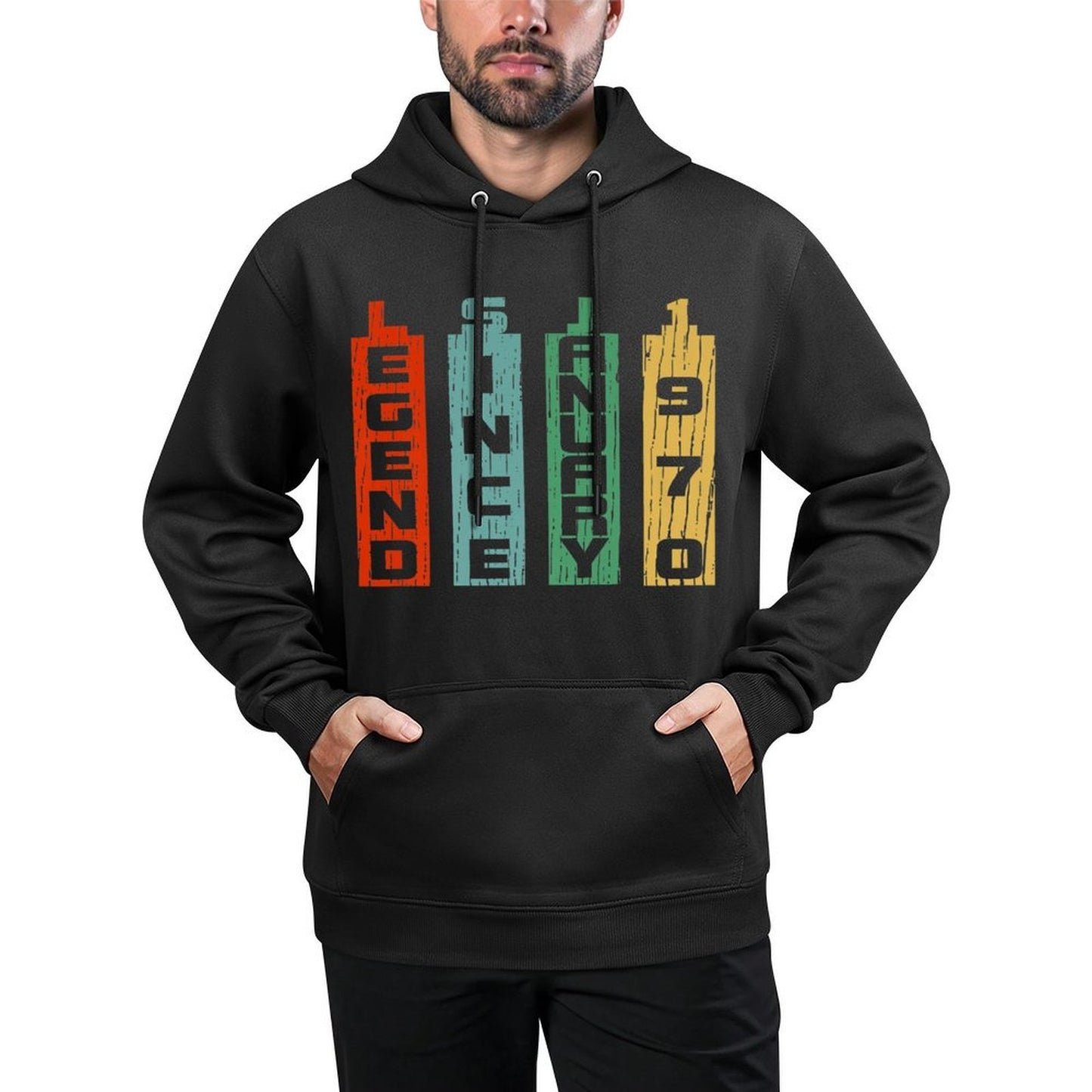Vintage Legend 50 Years Old 50th Birthday Born January 1970 Premium Customizable Surface Hoodie