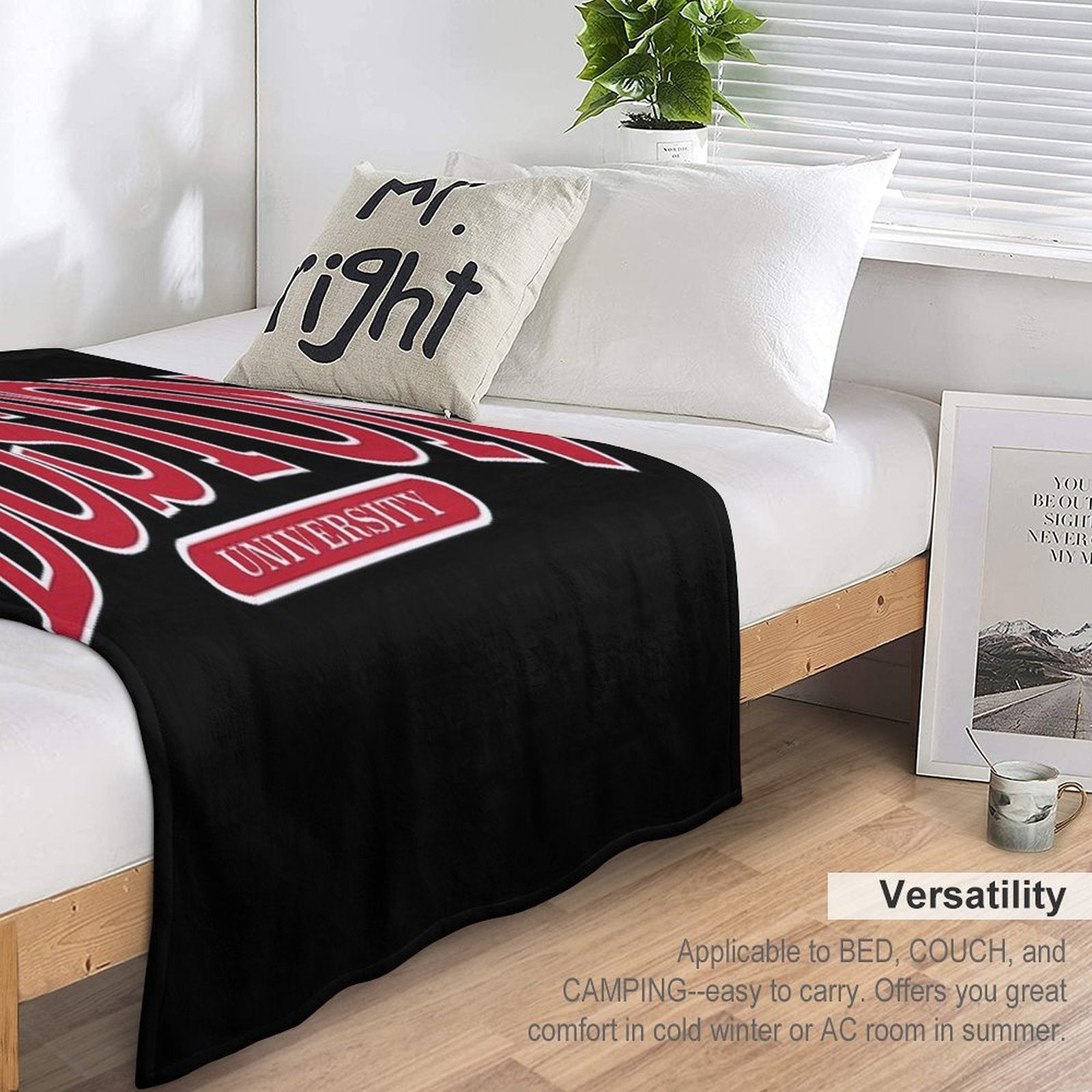 Bu - Serif Font Curved Comfort Throw Blanket