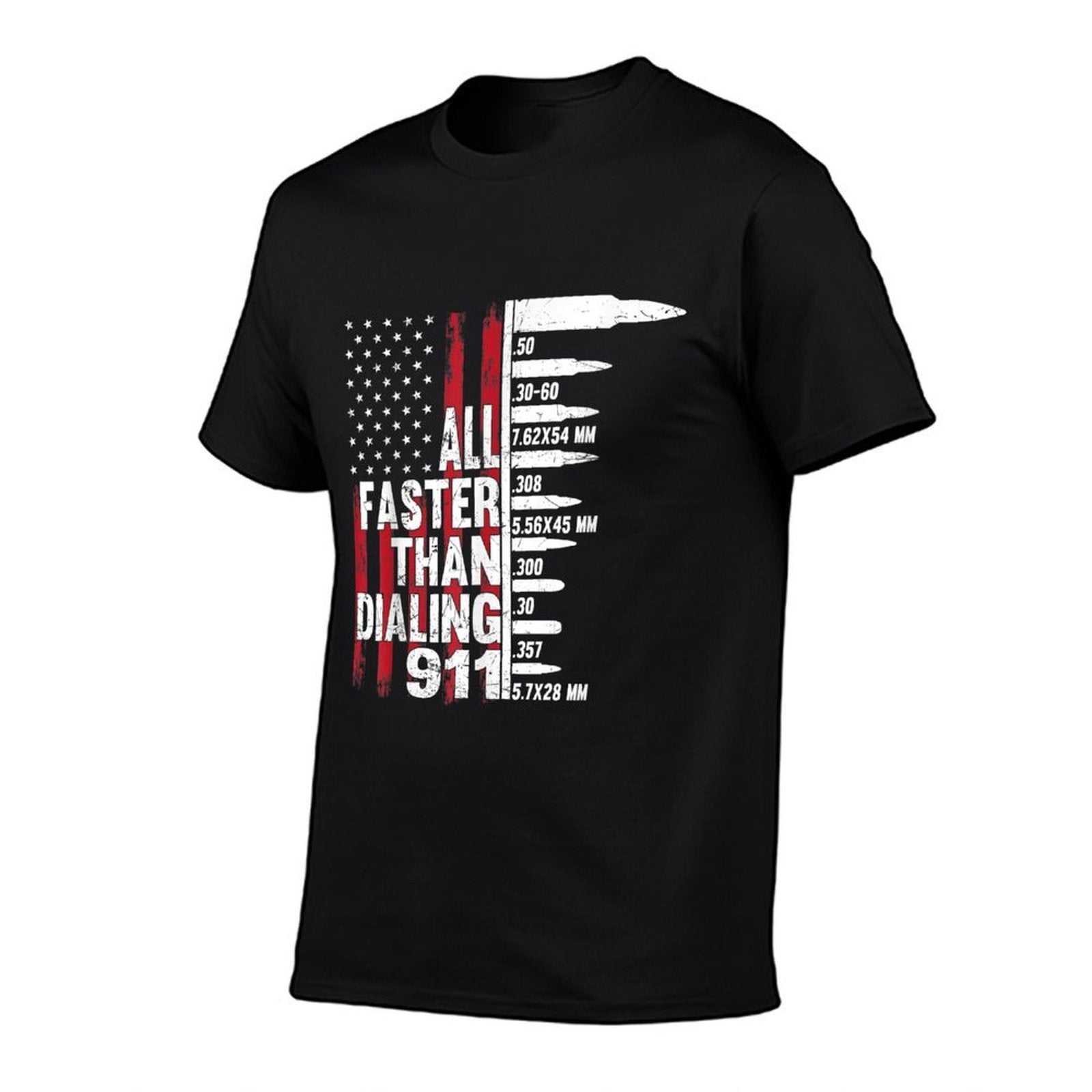 All Faster Than Dialing 911 American Gun Lover For Men  Durable T-Shirt