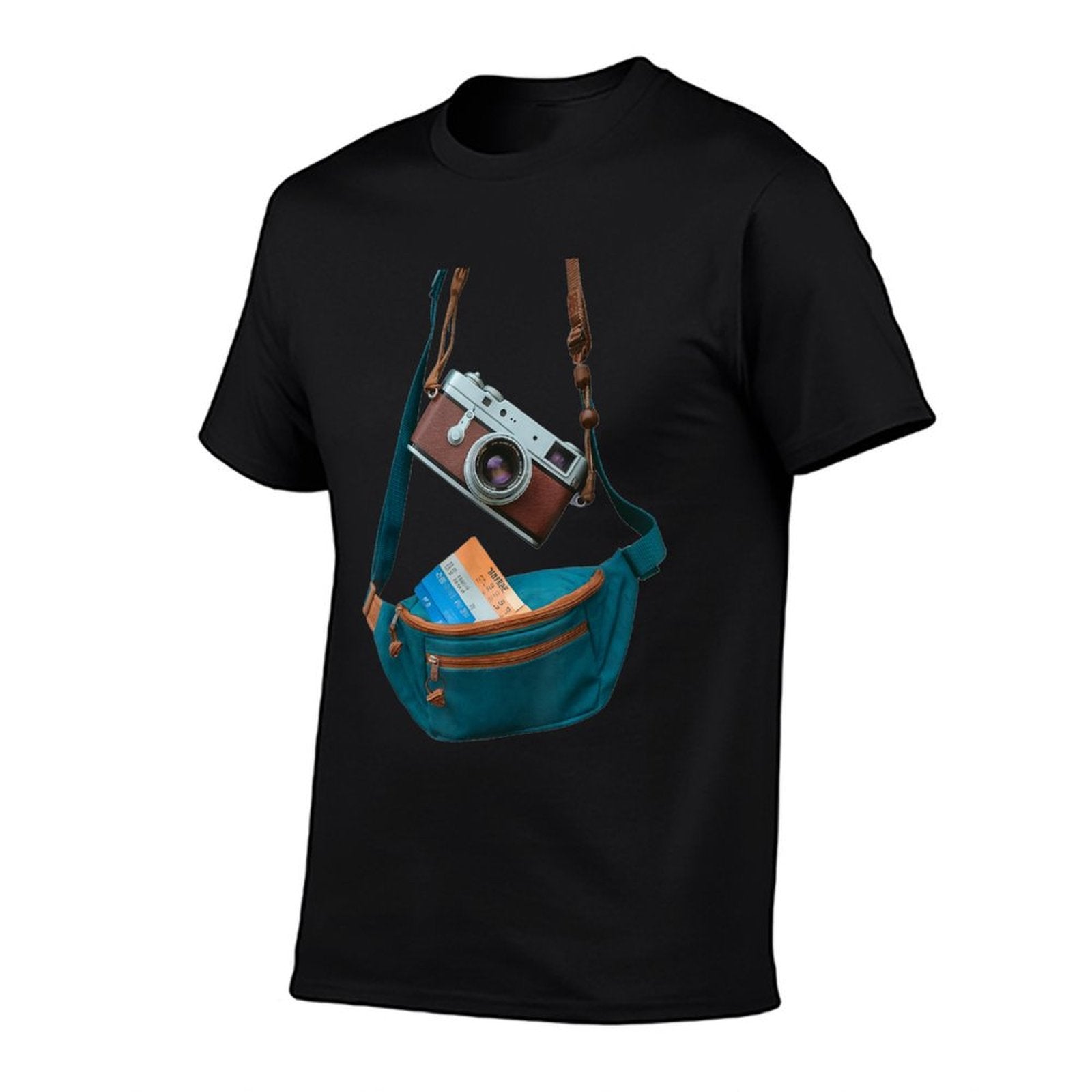 Tourist Spirit Day Camera Passport Fanny-pack  Fade-proof Color T-Shirt