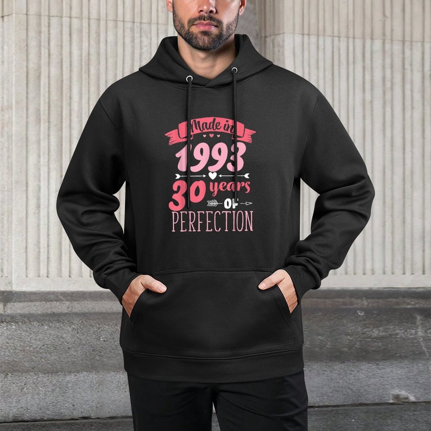 30 Birthday Decorations Women Female 30th BDay 1993 Birthday Kangaroo Pocket Hoodie