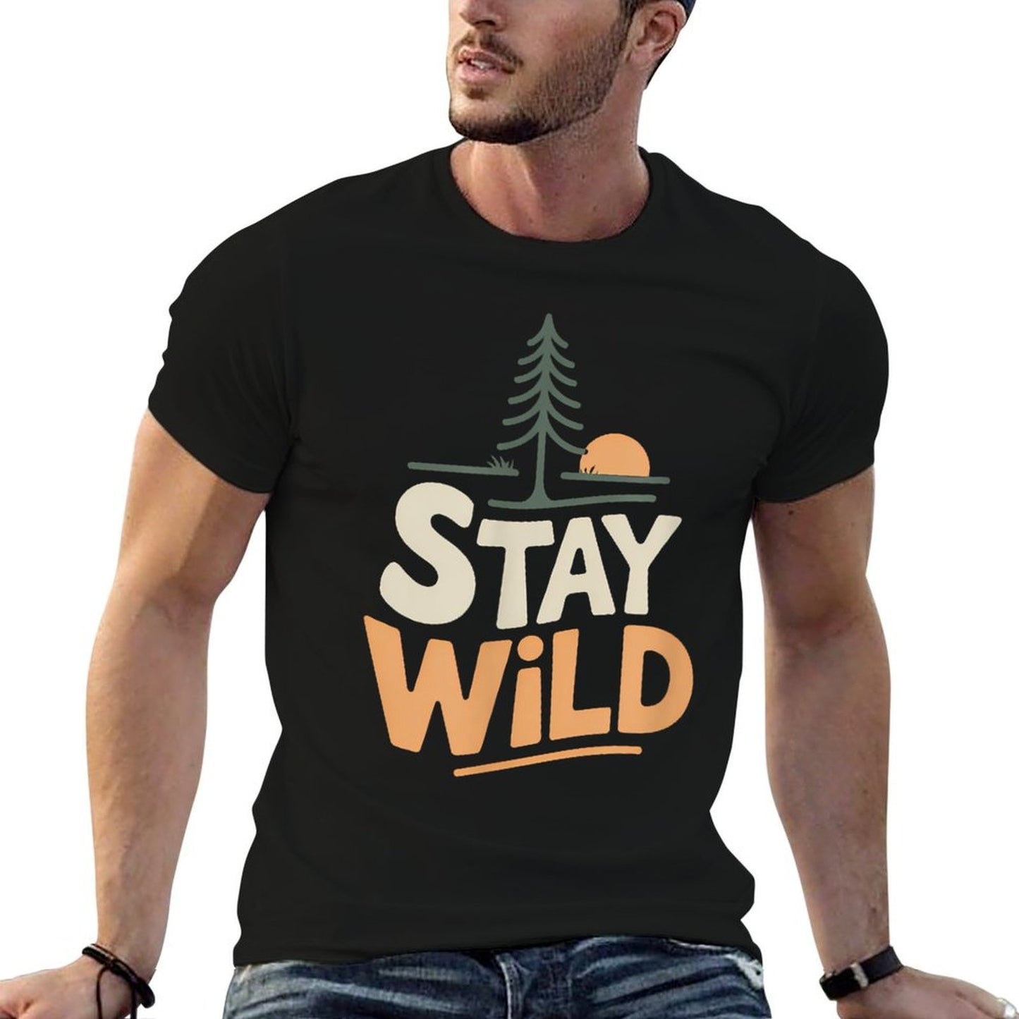 Stay Wild Adventure Nature Freedom Outdoors Summer-ready Fabric T-Shirt