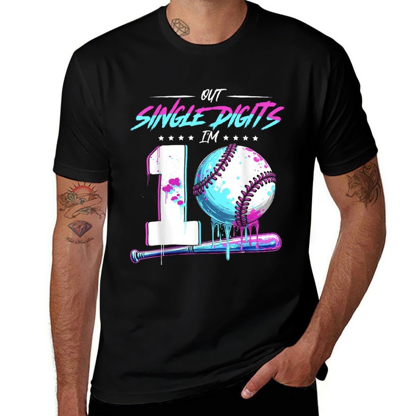 Baseball 10 Years Old Birthday Double Digits 10 Birthday Boy  Versatile T-Shirt