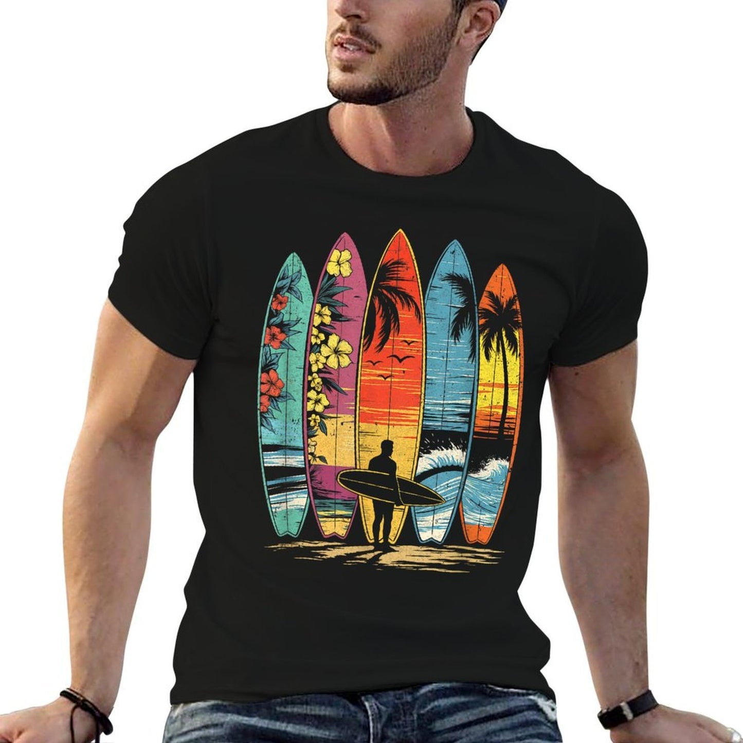 Surfboarder Hawaii Wave Surfing Lover Beach Surfer Men Women Durable T-Shirt