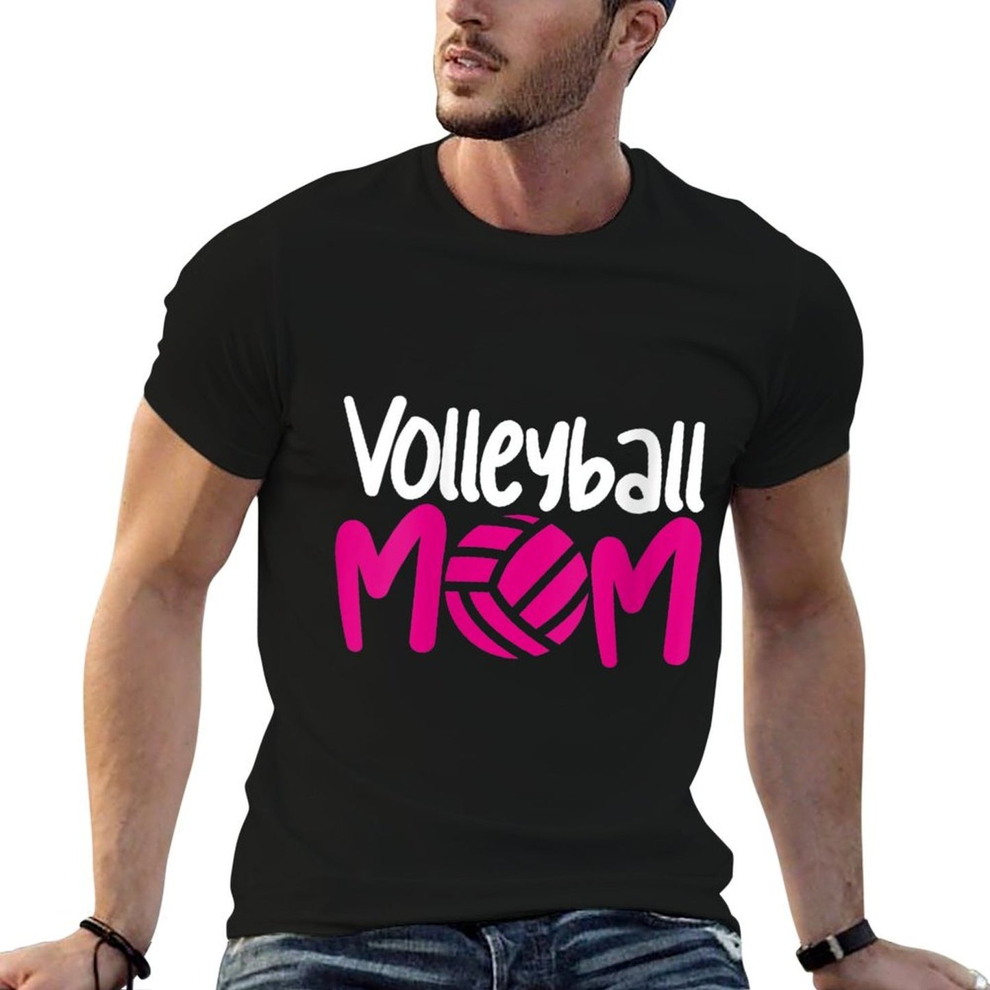 Womens Sporty Mom Daughter Mothers Day Volleyball Mom Versatile T-Shirt