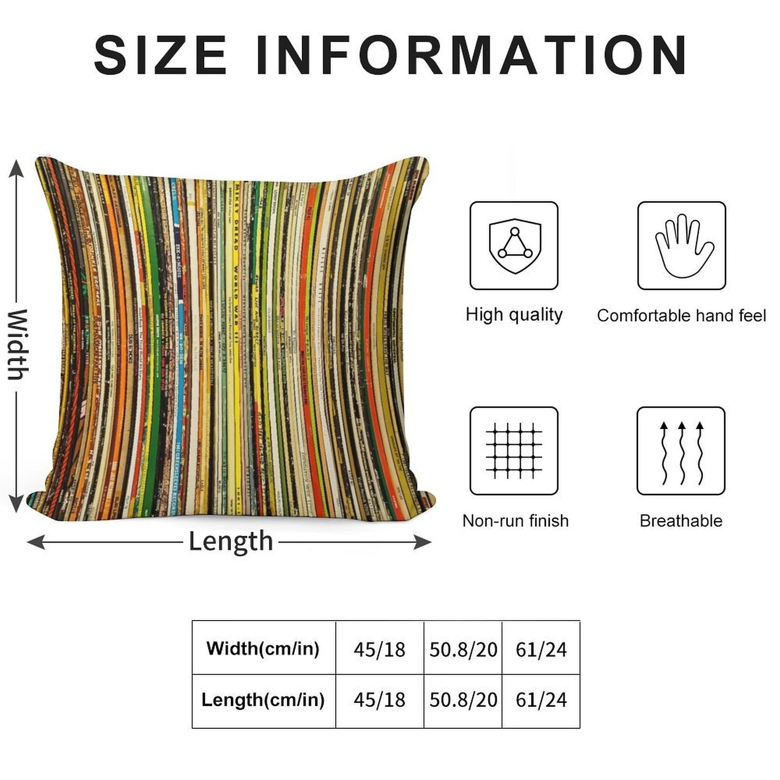 Reggae Record Vinyl Sleeves Soft High-Density Material Throw Pillow