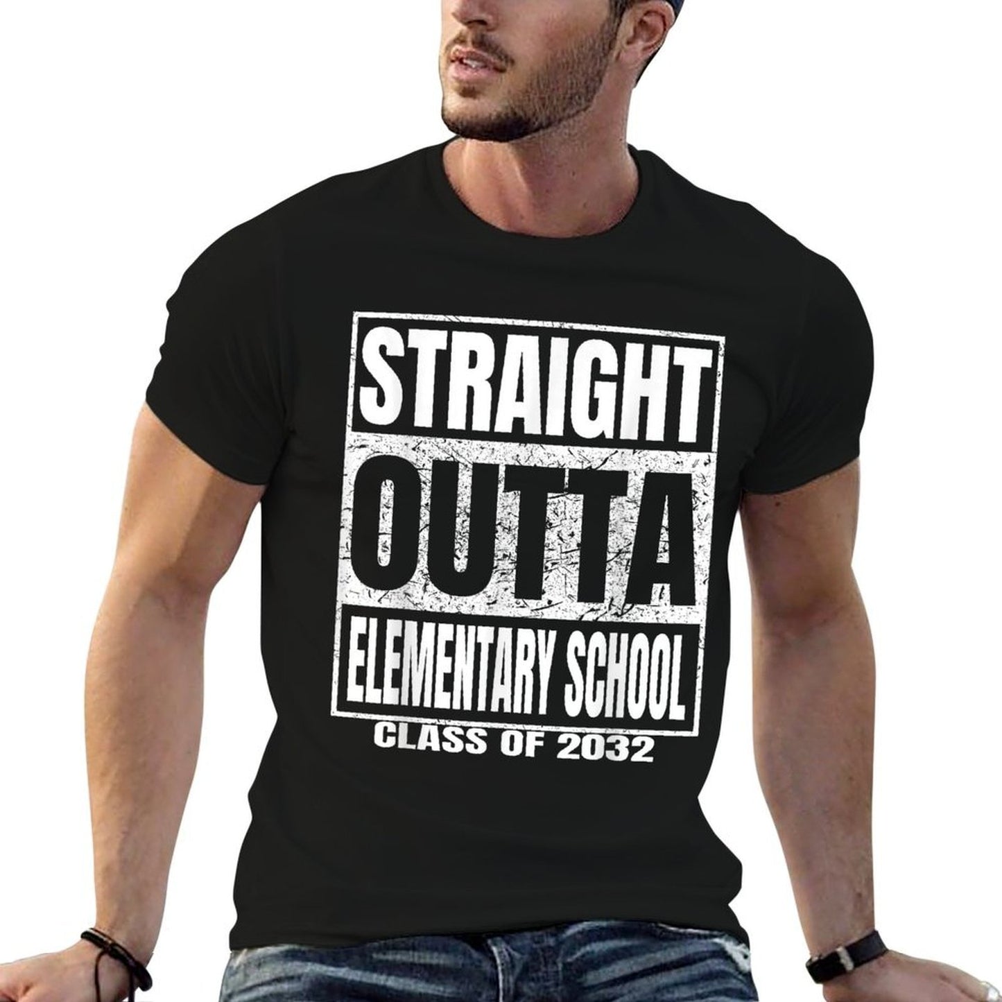 Straight Outta Elementary School Class 2032 Funny Graduation Moisture-wicking T-Shirt