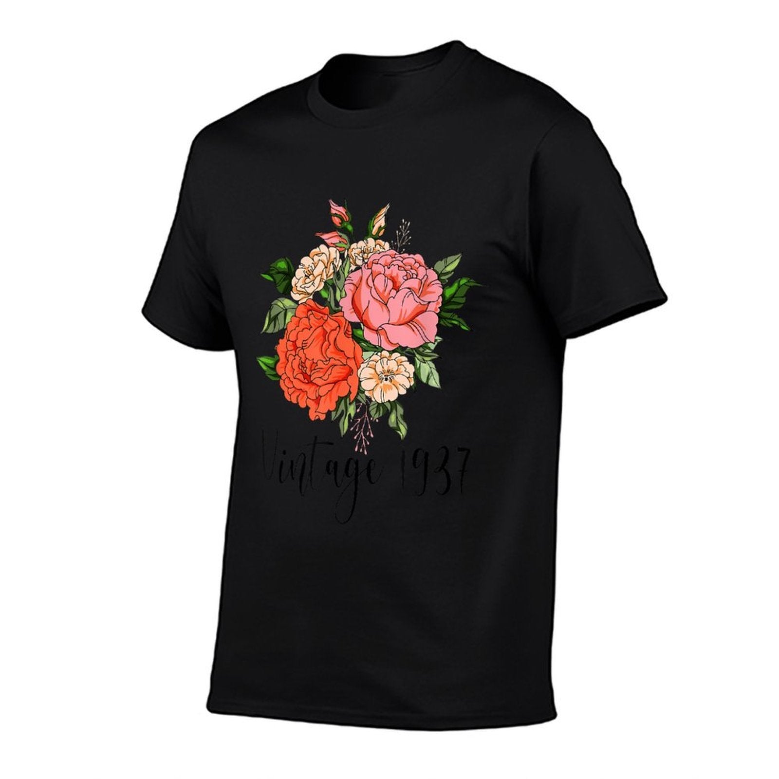 87th Birthday Women Vintage 1937 Cute Rose Carnation Flower  Quick-drying T-Shirt