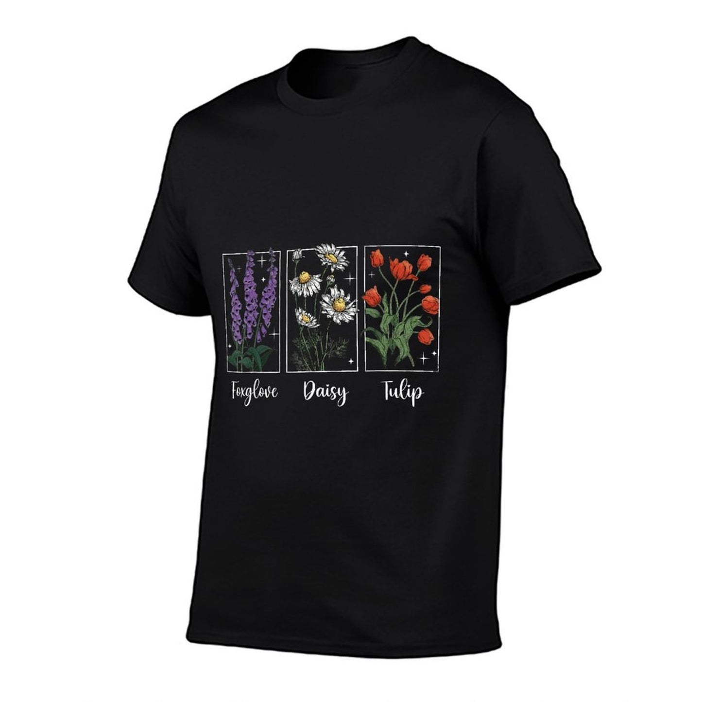 Subtle Floral 8647 Trump Flowers Foxglove Daisy Tulip High-quality Stitching T-Shirt