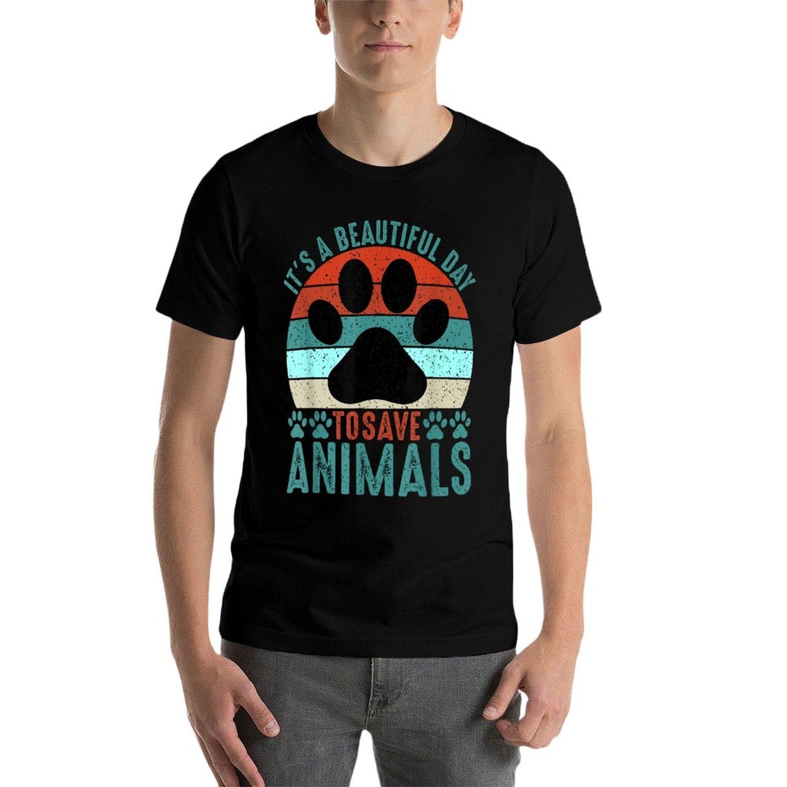 A Beautiful Day To Save Animals Rescue Animals  Cotton T-Shirt