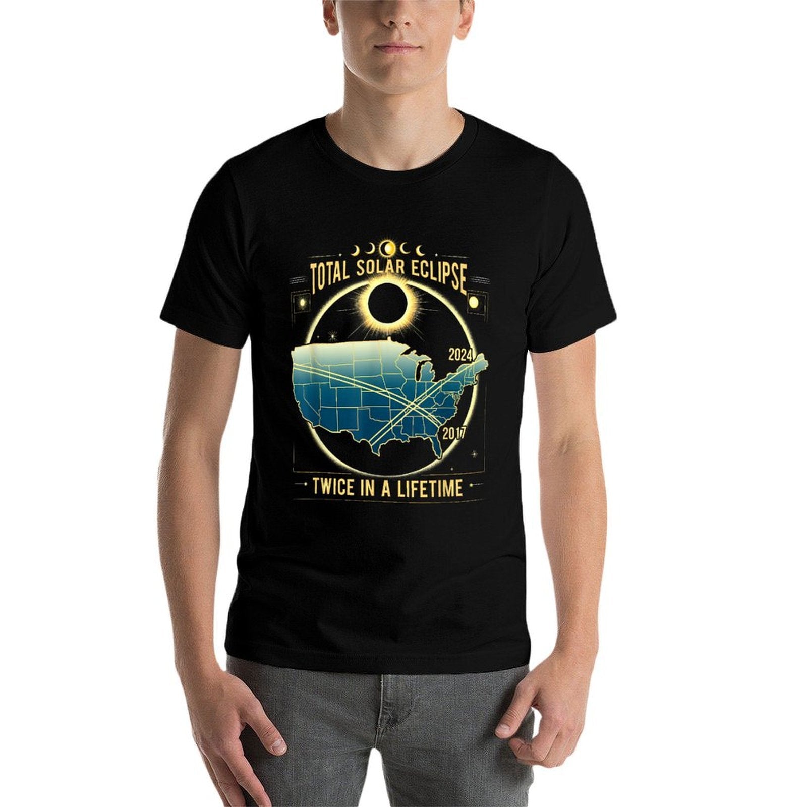 Total Solar Eclipse Twice in A Lifetime 2024 Gift  Versatile T-Shirt