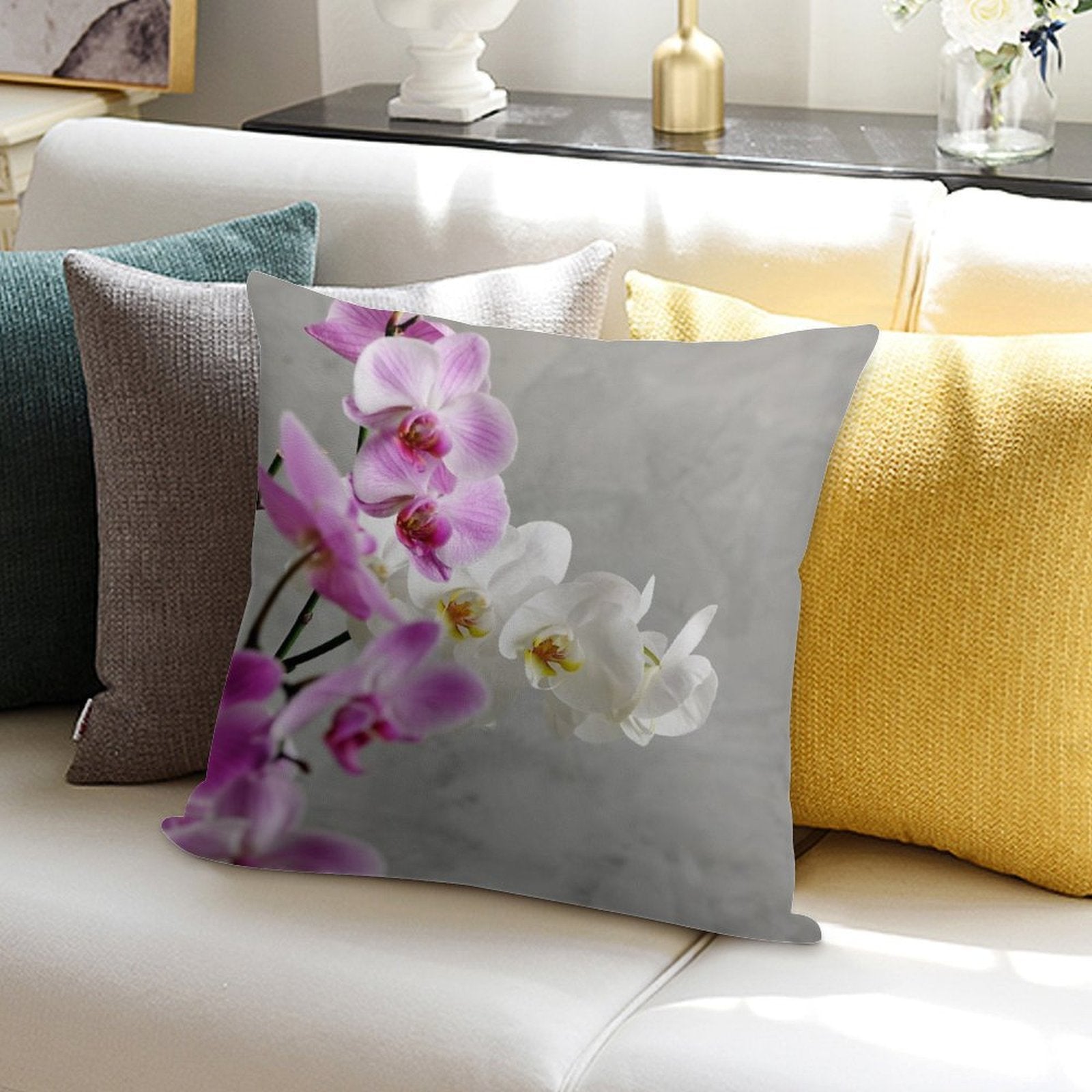 Beautiful Orchids Soft Style Accent Throw Pillow