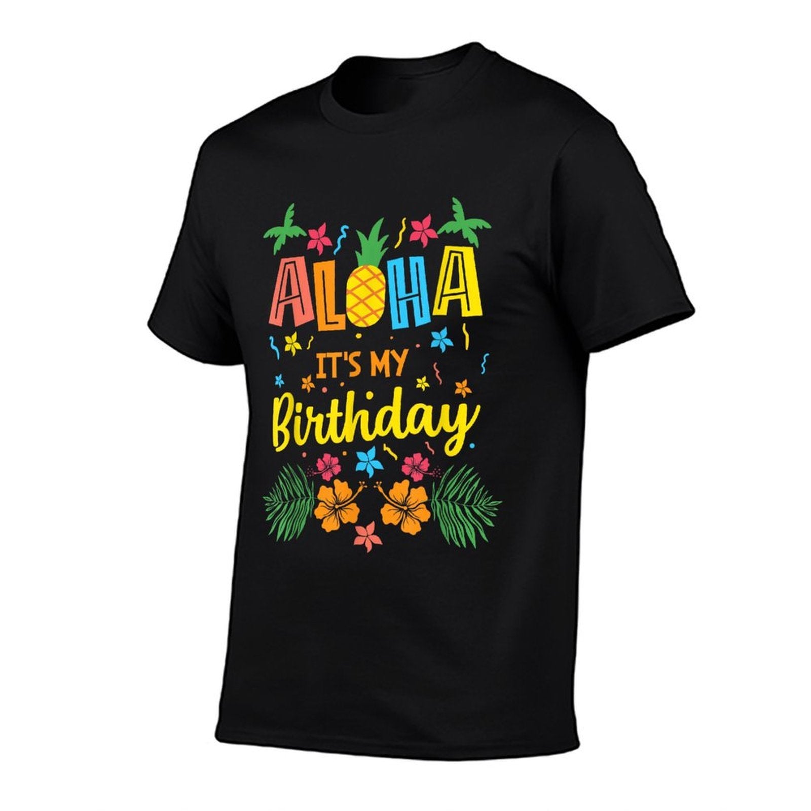 Aloha Its My Birthday Hawaiian Tropical Celebration  Oversized Silhouette T-Shirt