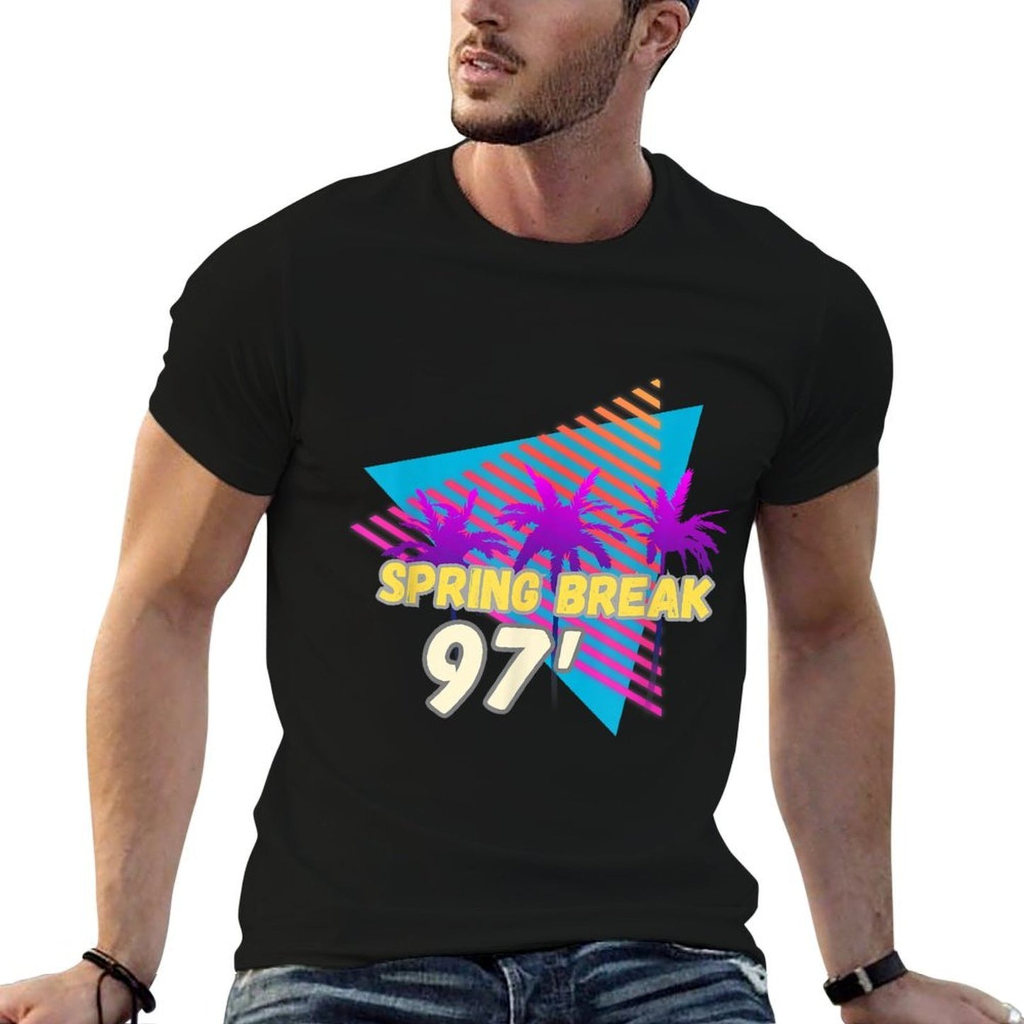Spring Break 97 90s Beach Party Wear Polyester Blend T-Shirt