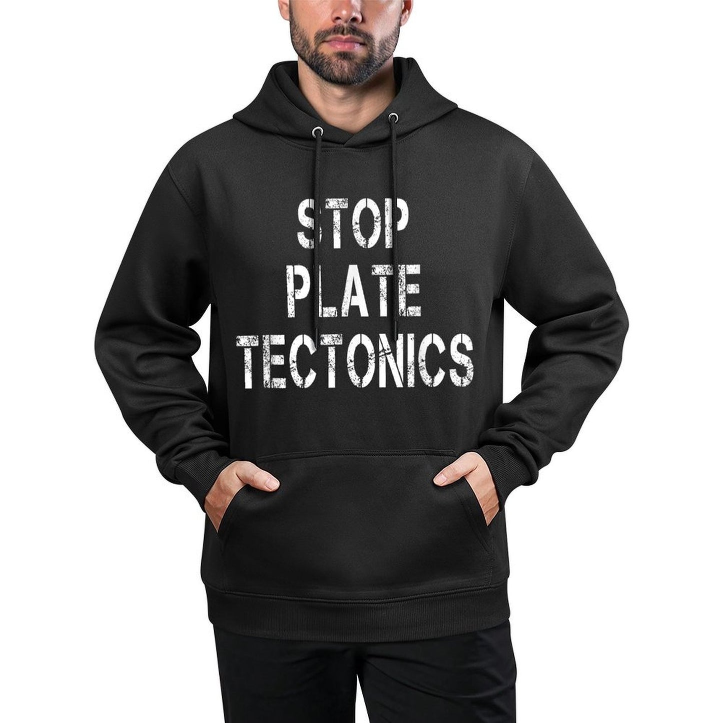 Stop Plate Tectonics Geology Hilarious Meme Cotton-Polyester Blend Hoodie