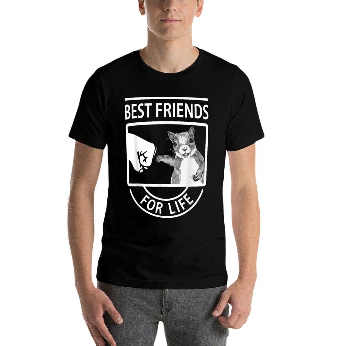 Squirrel Best Friend For Life Heathered Texture T-Shirt