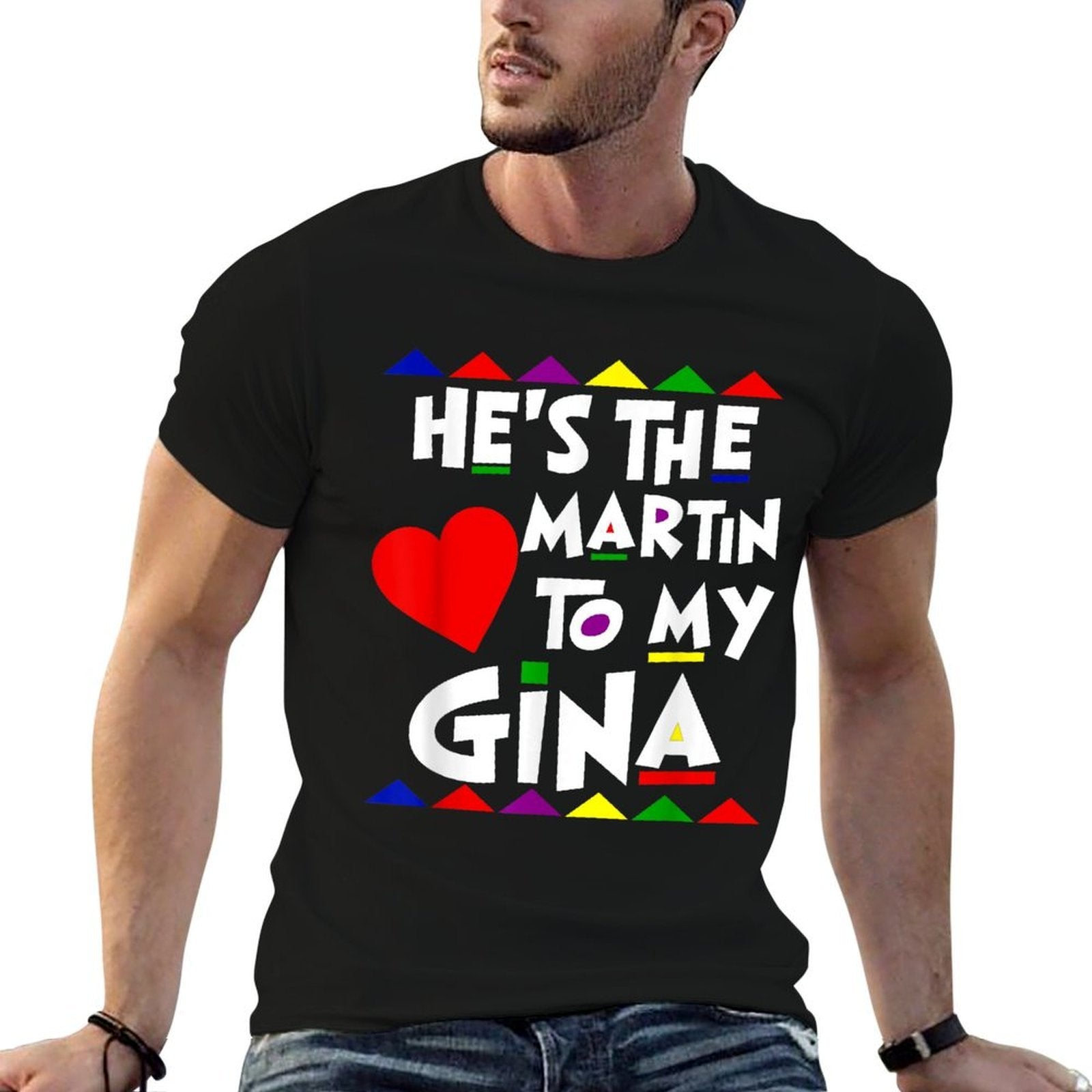 She Is The Gina To Martin Name Personalized Couple Matching  Moisture-wicking T-Shirt