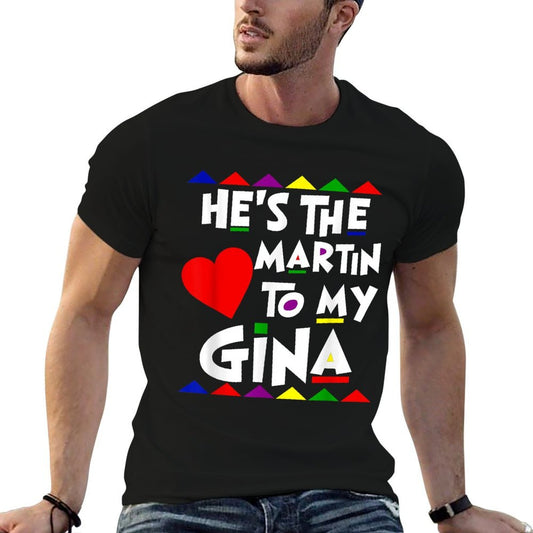 She Is The Gina To Martin Name Personalized Couple Matching  Moisture-wicking T-Shirt
