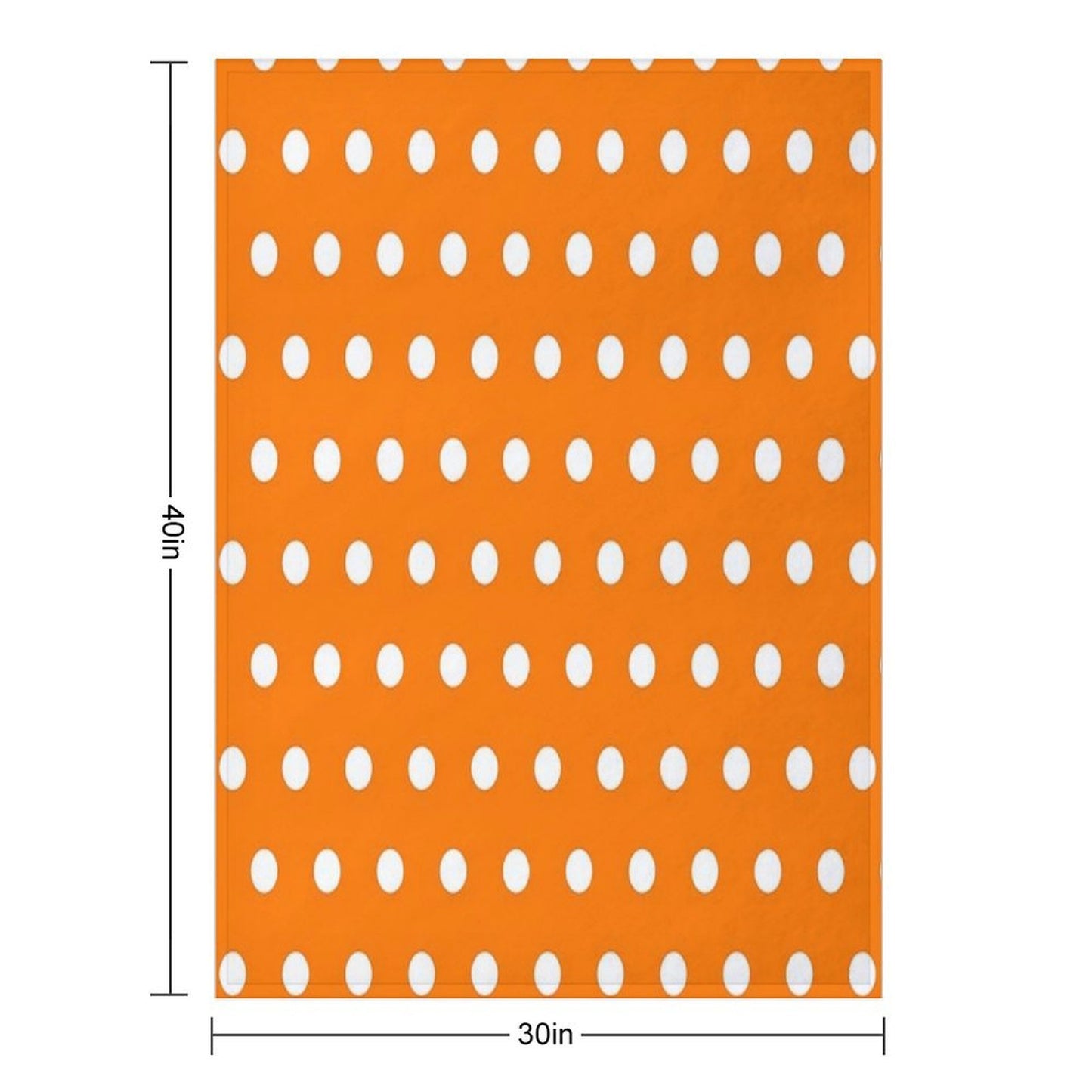 White And Calendula Orange Textured Polka Dot Grid Plush Throw Blanket