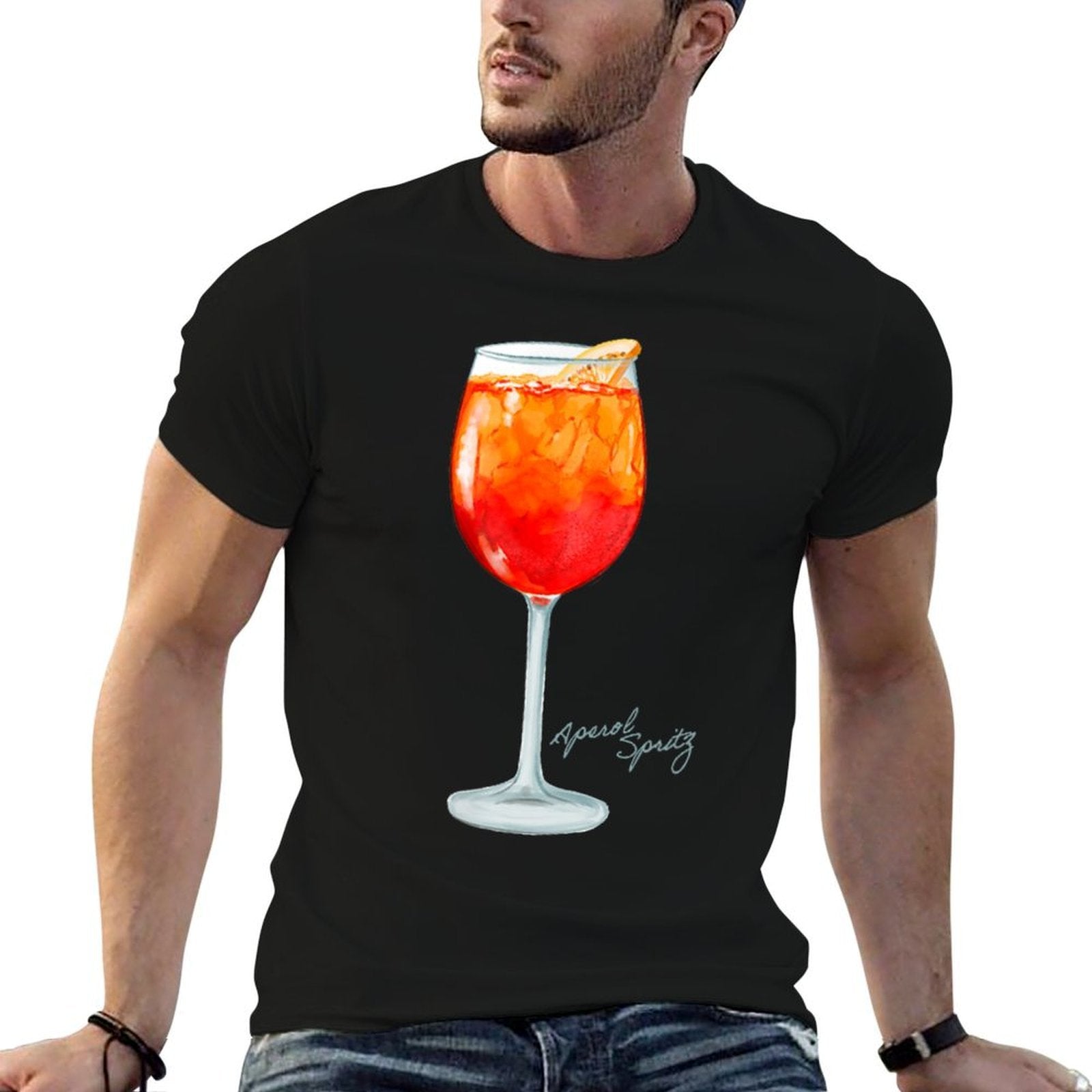 Aperol Spritz Italian Cocktail Elegant Portrait Vintage  Durable T-Shirt