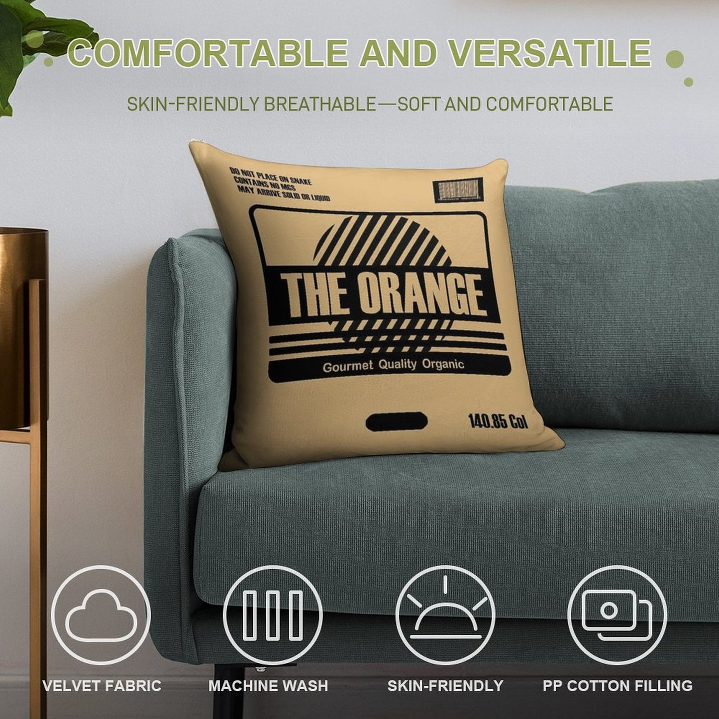 The Orange Metal Gear Solid Snake Box Soft Home Decor Throw Pillow